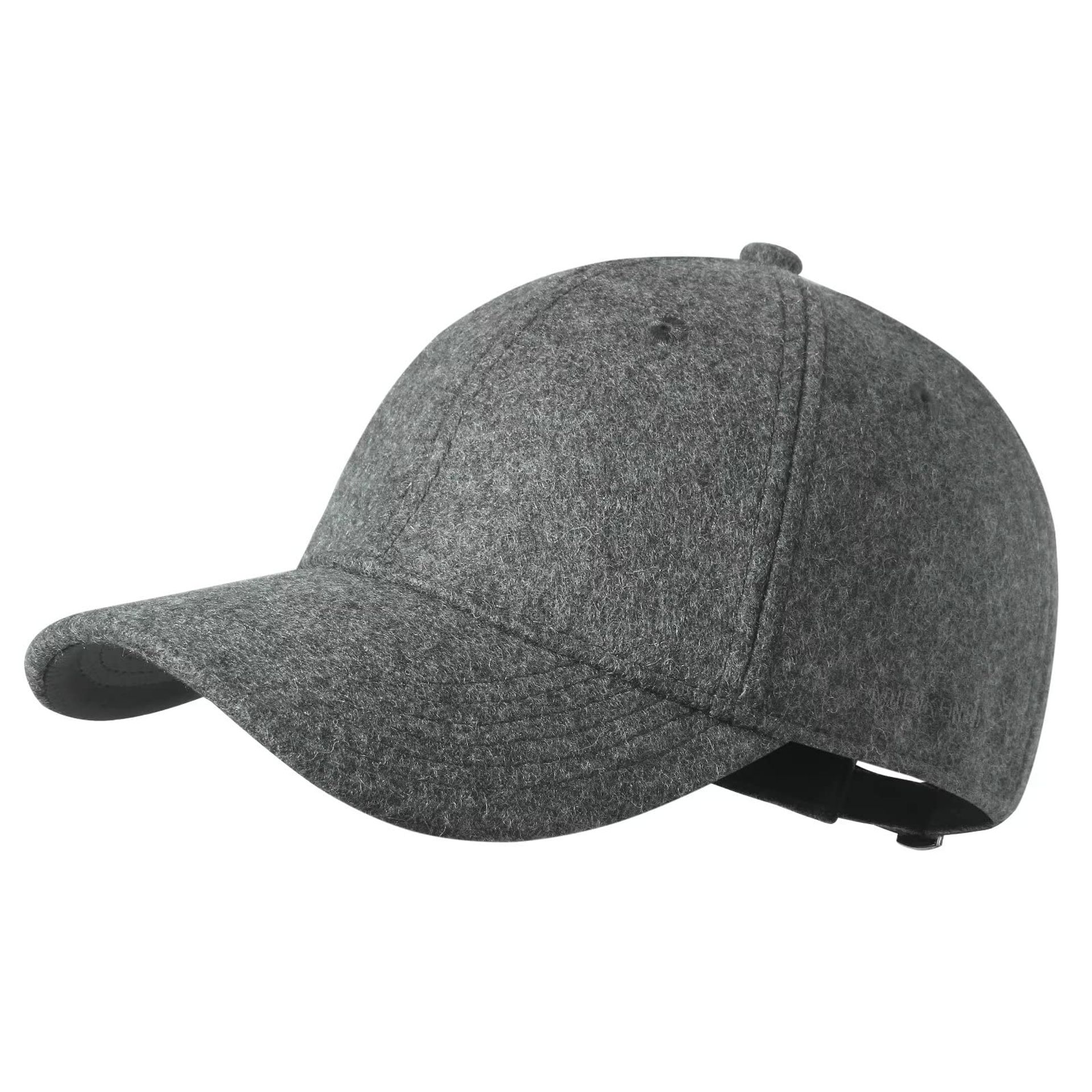 GADIEMKENSD Deep Gray Wool Winter Baseball Cap - Unstructured, Warm & Stylish Dad Hat for Men & Women