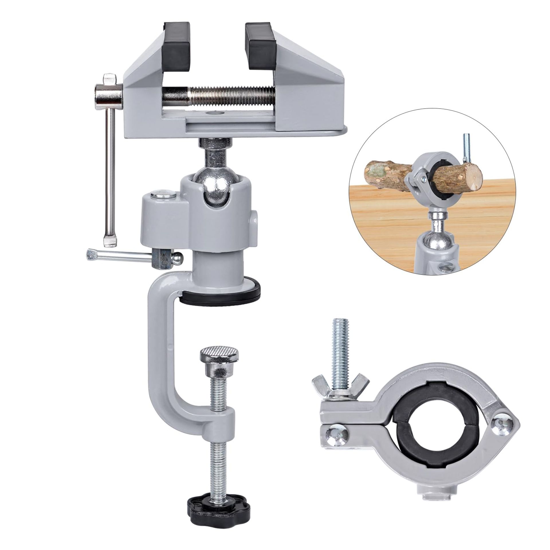 Mini Table Clamp Vice with 360° Rotation & Suction Cup for DIY & Model Making - Aluminium Alloy