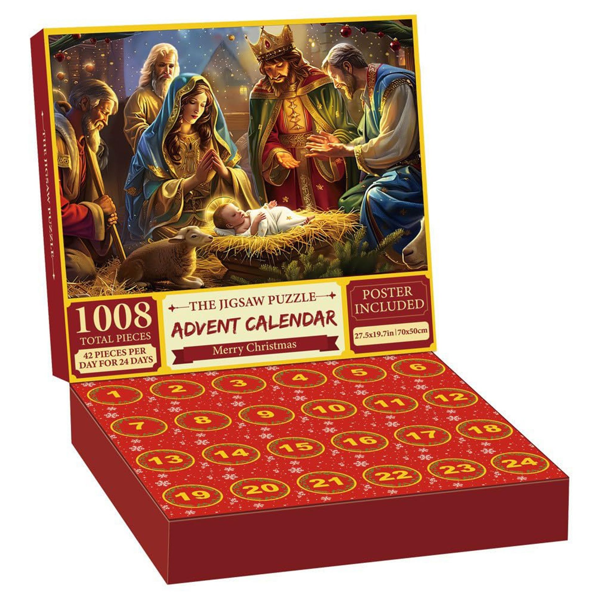 Advent Calendar 2024 Jigsaw Puzzle for Adults/Kids/Teens, 24 Days Christmas Countdown Calendar, 1008 Pieces Jigsaw Advent Calendars for Women, Men, Boys, Girls, Teenagers, Gifts for Xmas