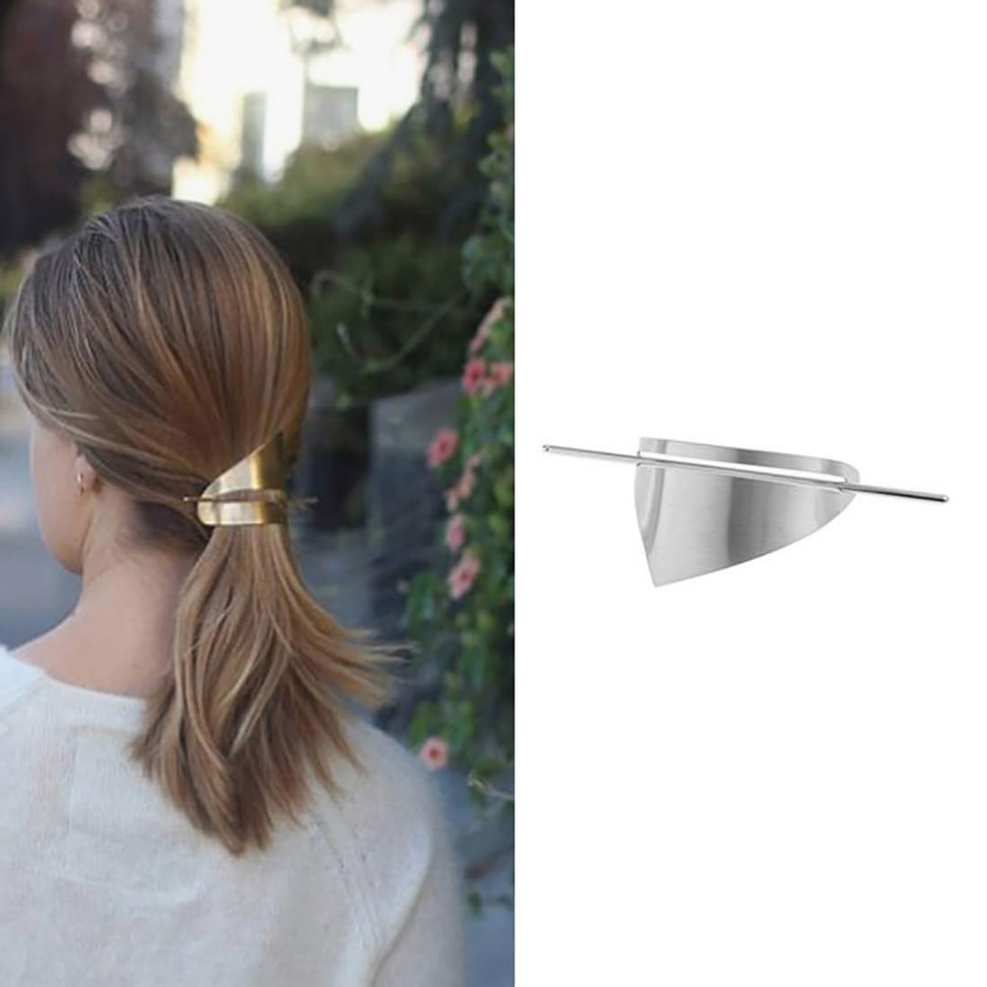 Vintage Silver Triangoli Metal Hair Barrettes - Stylish Geometry Hair Accessories for Women & Girls