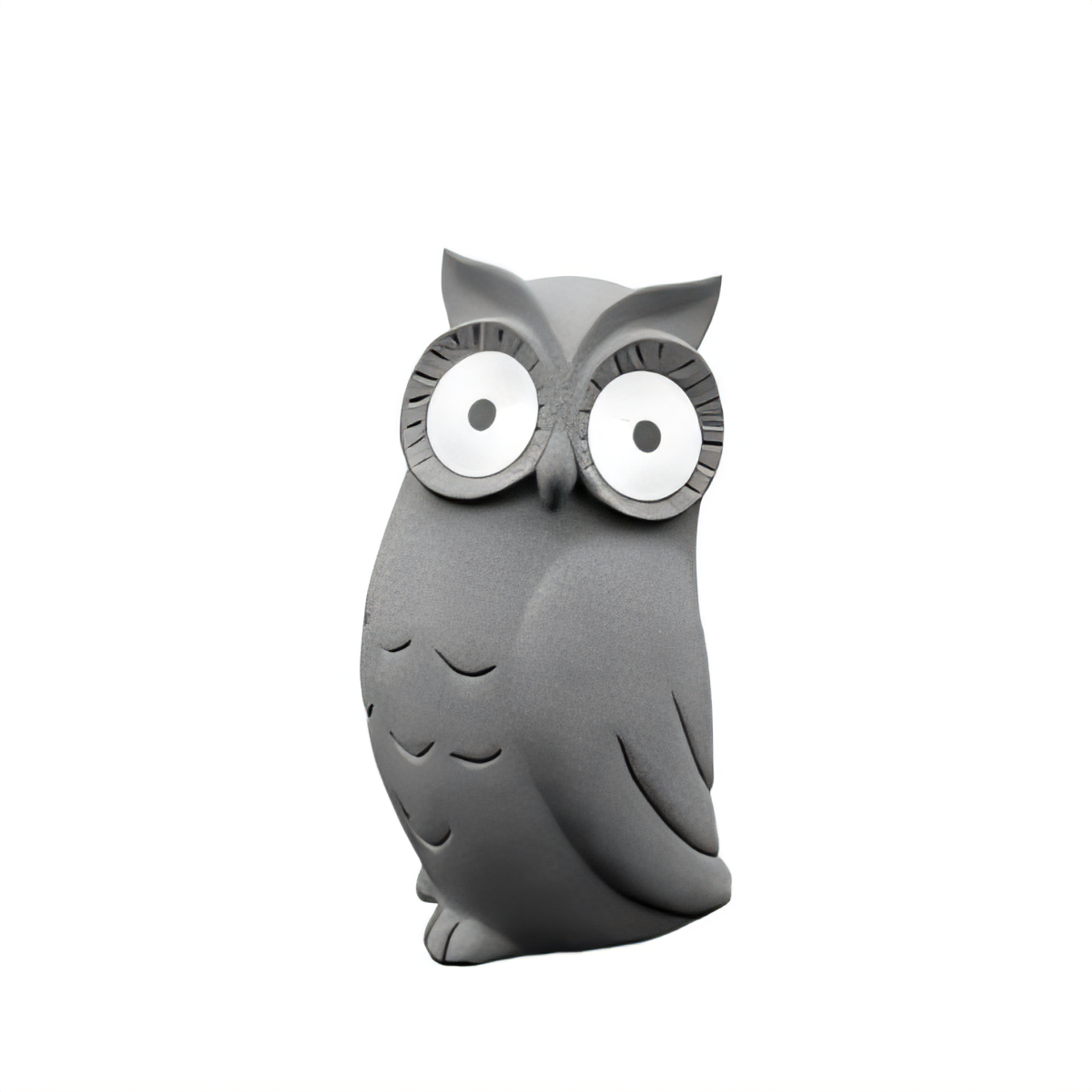 Owl Solar Garden Light Statue Waterproof Resin Outdoor Ornament with Glowing Eyes - Grey Close-Mouth