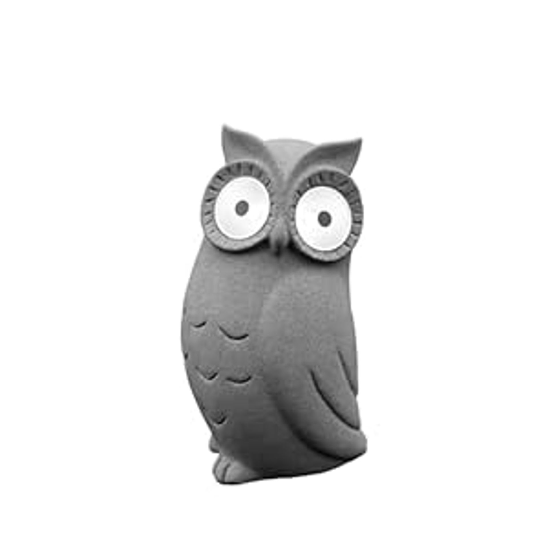 Owl Solar Garden Light Statue Waterproof Resin Outdoor Ornament with Glowing Eyes - Grey Close-Mouth