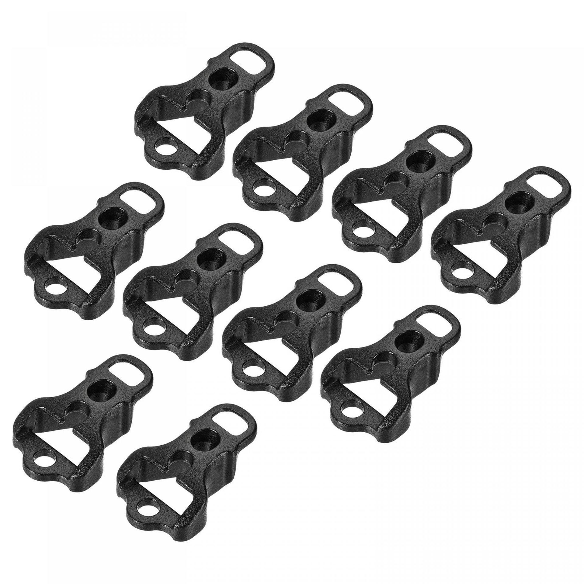 Tent Rope Buckles - 4mm 3-Hole Plastic Guyline Adjusters for Camping & Tarp, Pack of 30, Black