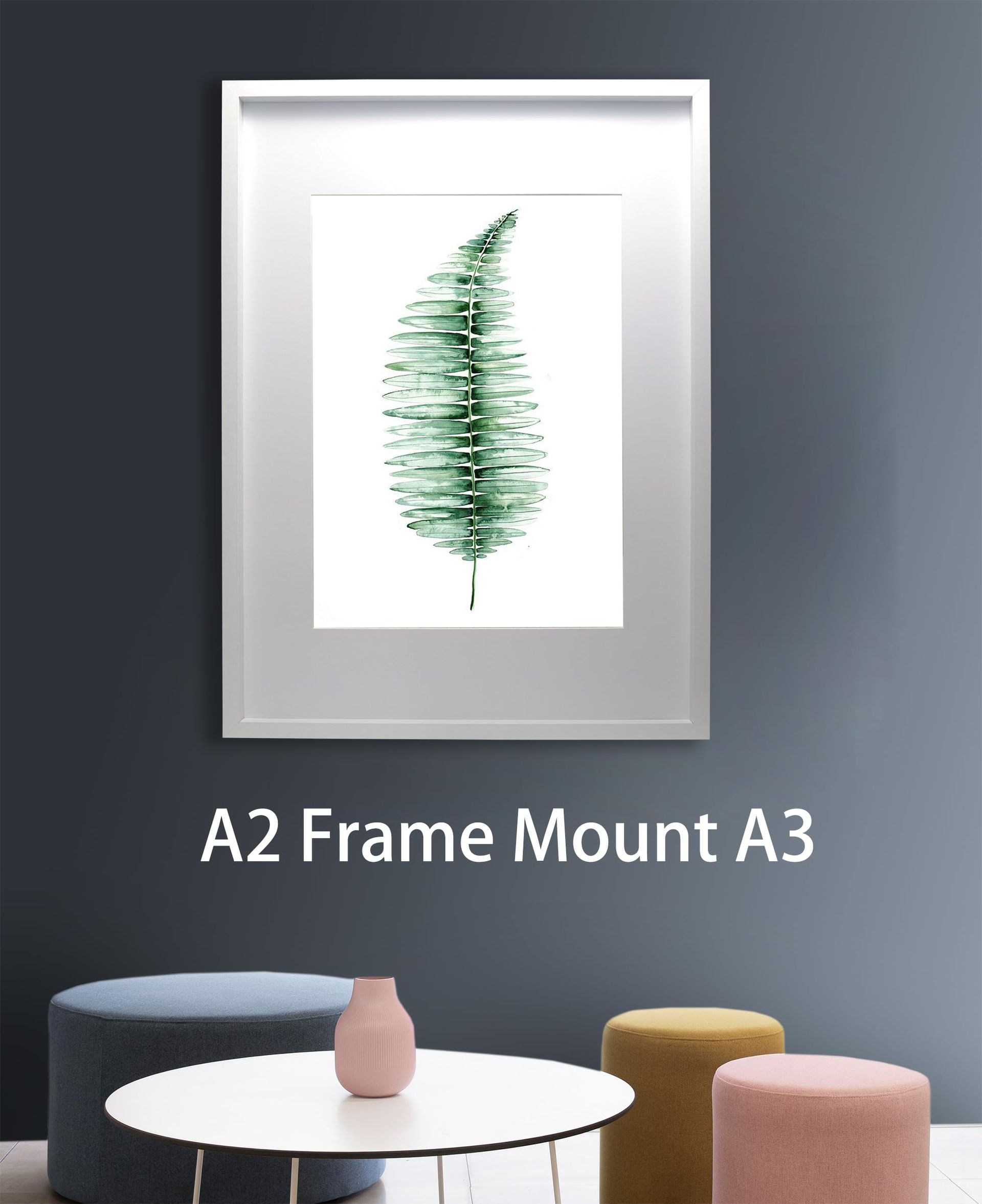 White A2 Wooden Picture Frame Set Of 3 With A3 Mount, Chunky Gallery Fram