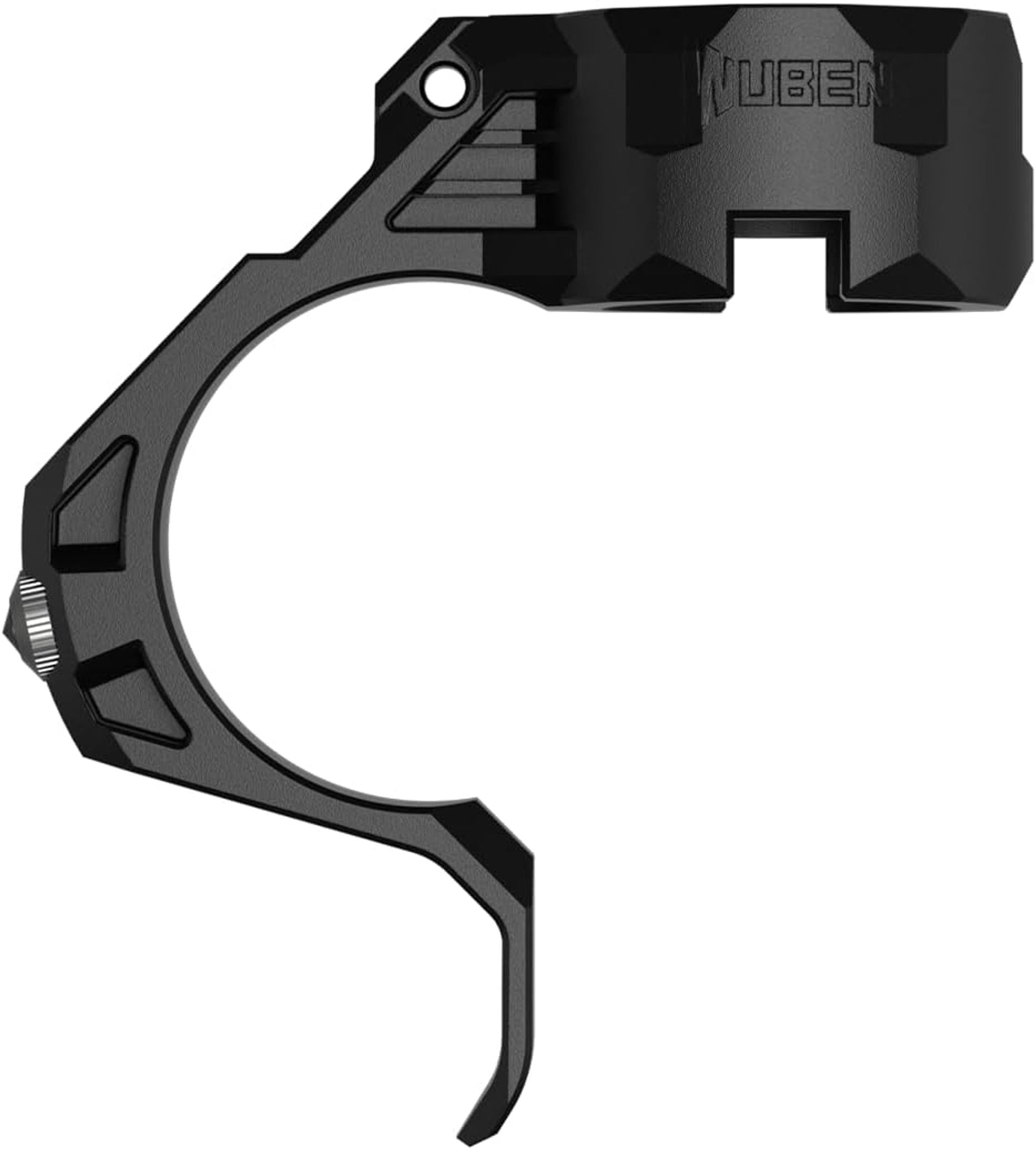 Tactical Flashlight Ring with Window Breaker for Police & EDC Use - Black