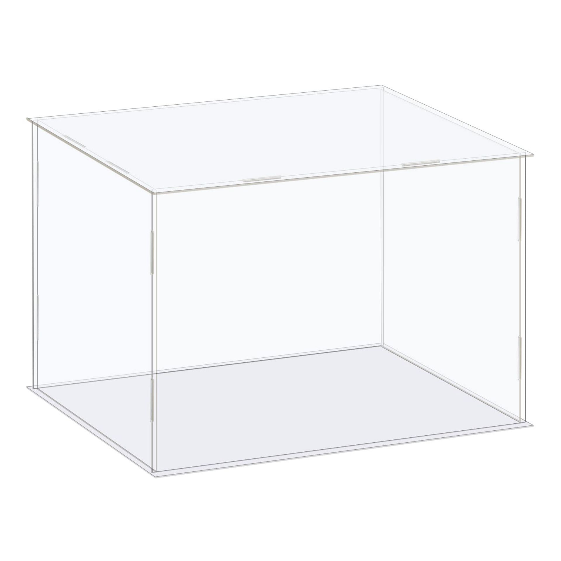 Acrylic Display Case Box Clear Dustproof Protection Showcase for Collectibles, Figures, Dolls and Models - Transparent 31x21x21cm