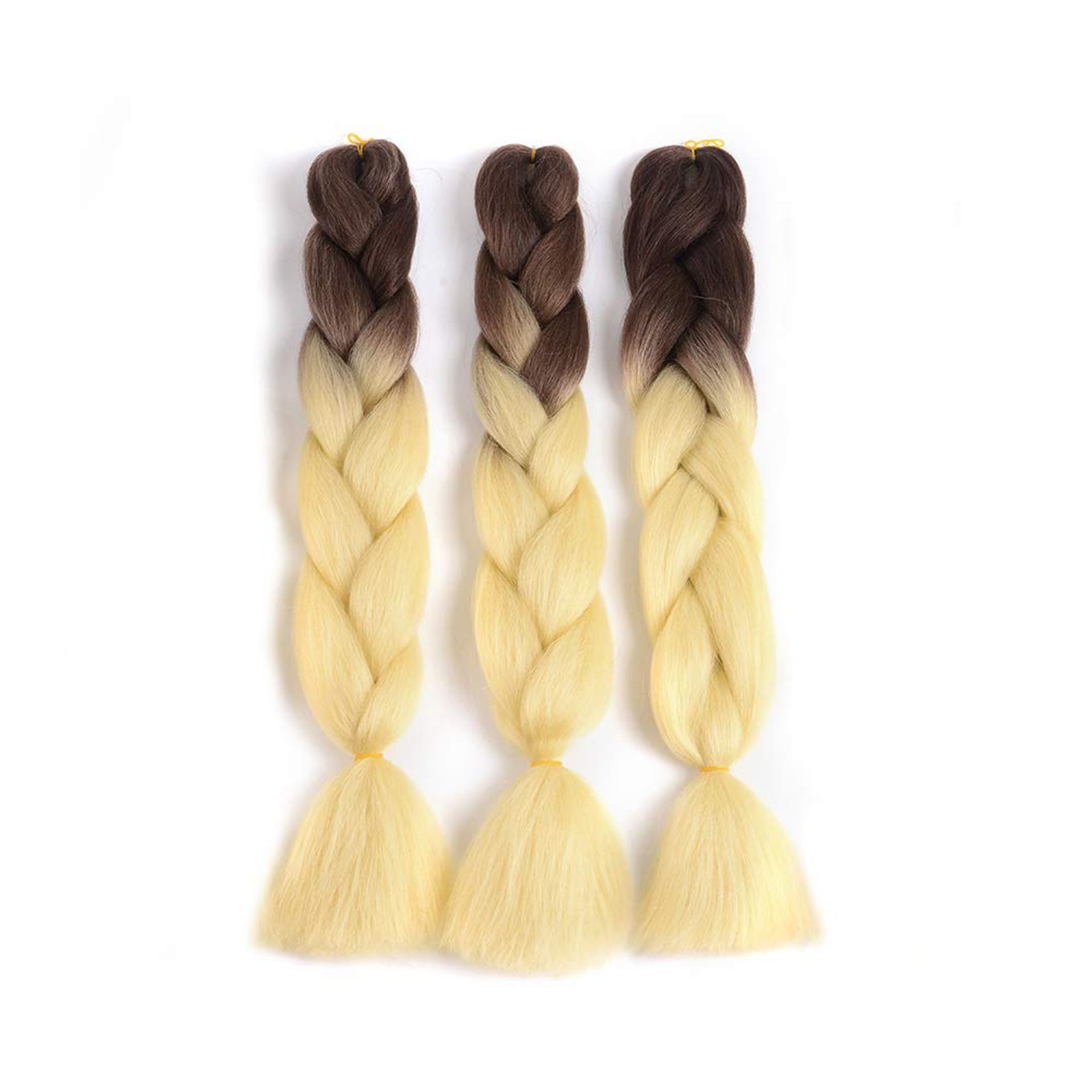 ShowJarlly 5 Packs Ombre Jumbo Braid Hair, Brown/Creamy 
