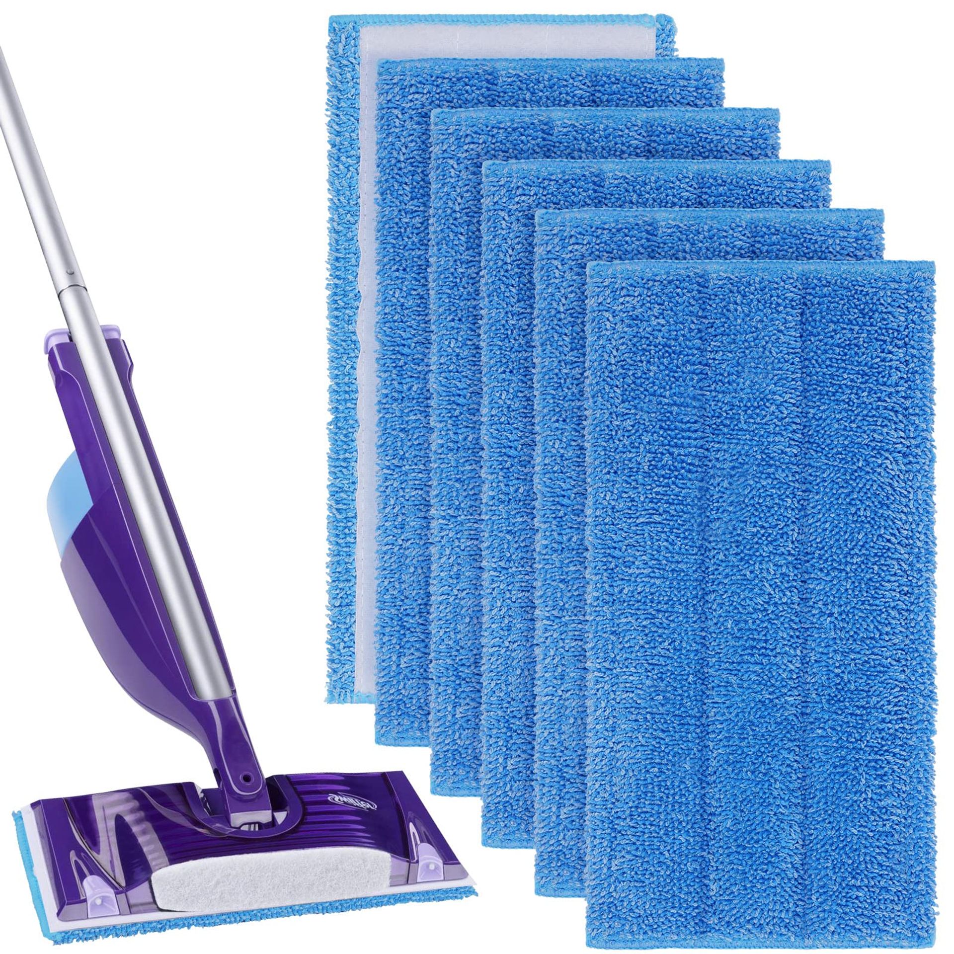 6 Pack Reusable Microfibre Mop Pads for Flash Powermop - Eco-Friendly & Super Absorbent Cleaning Pads
