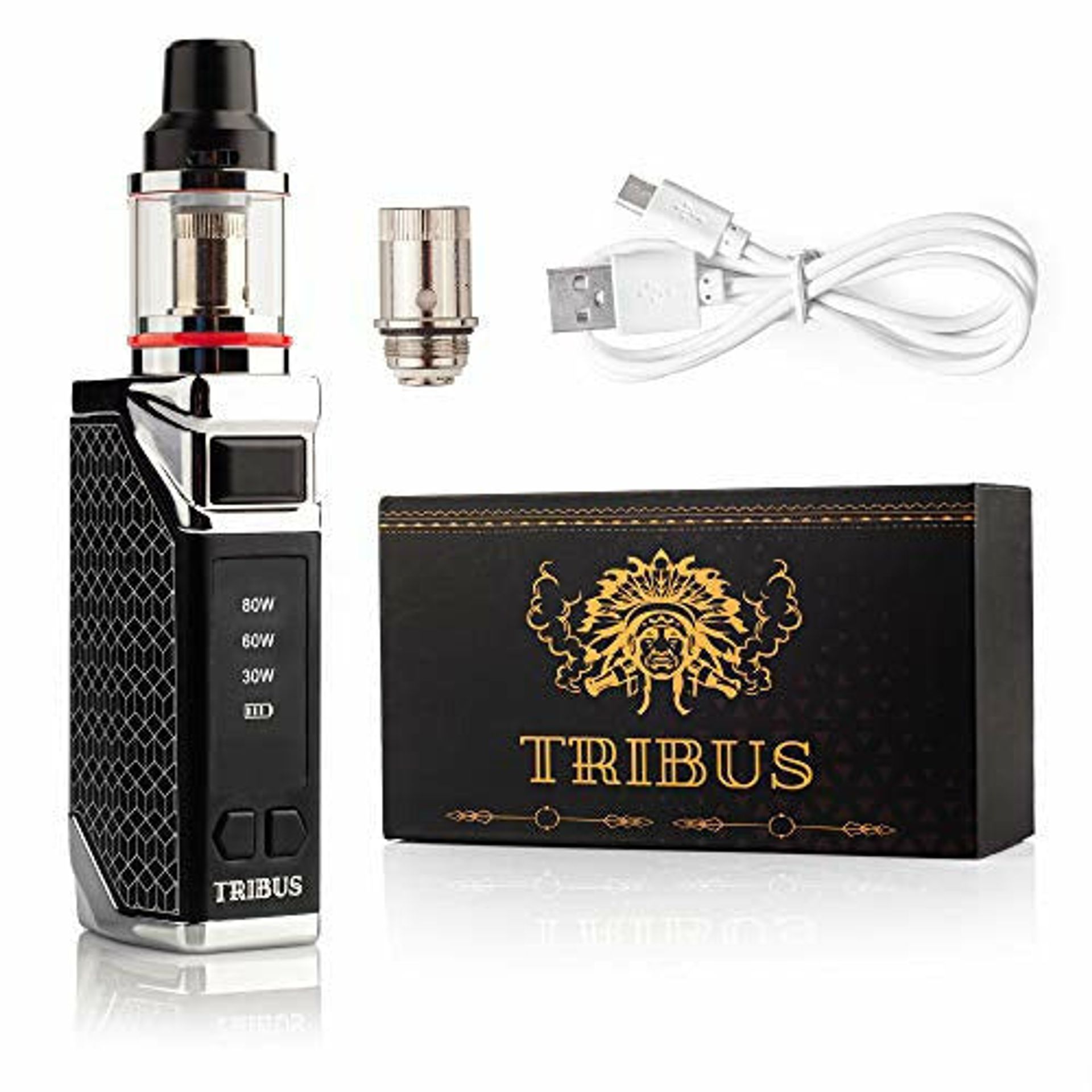 Tribus Vape E Cigarette Starter Kit Stainless Steel Box Mode Vape Pen Led