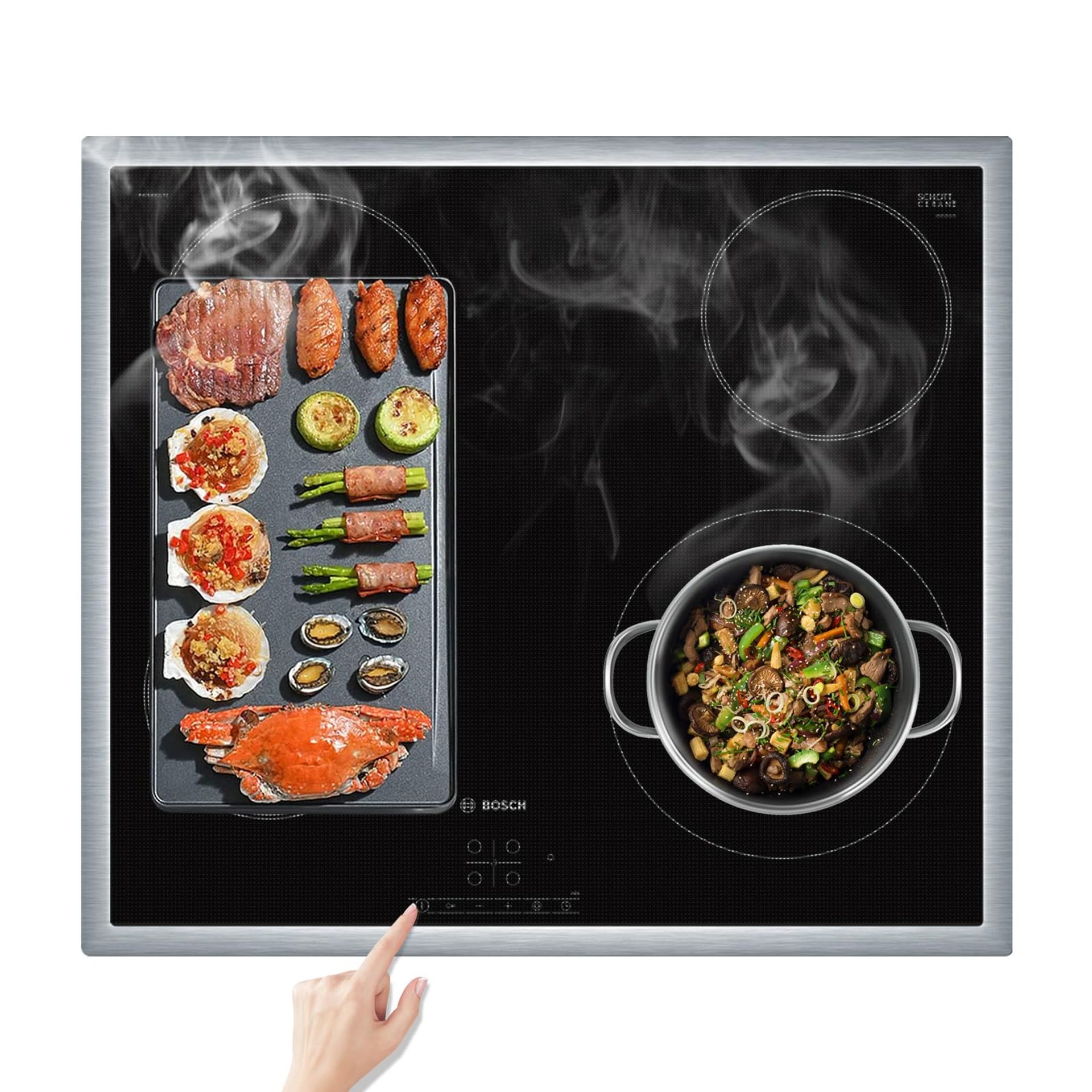 Large Magnetic Induction Hob Protector Mat, Heat Resistant Silicone Cover 61x53cm for Scratch Prevention & Surface Protection