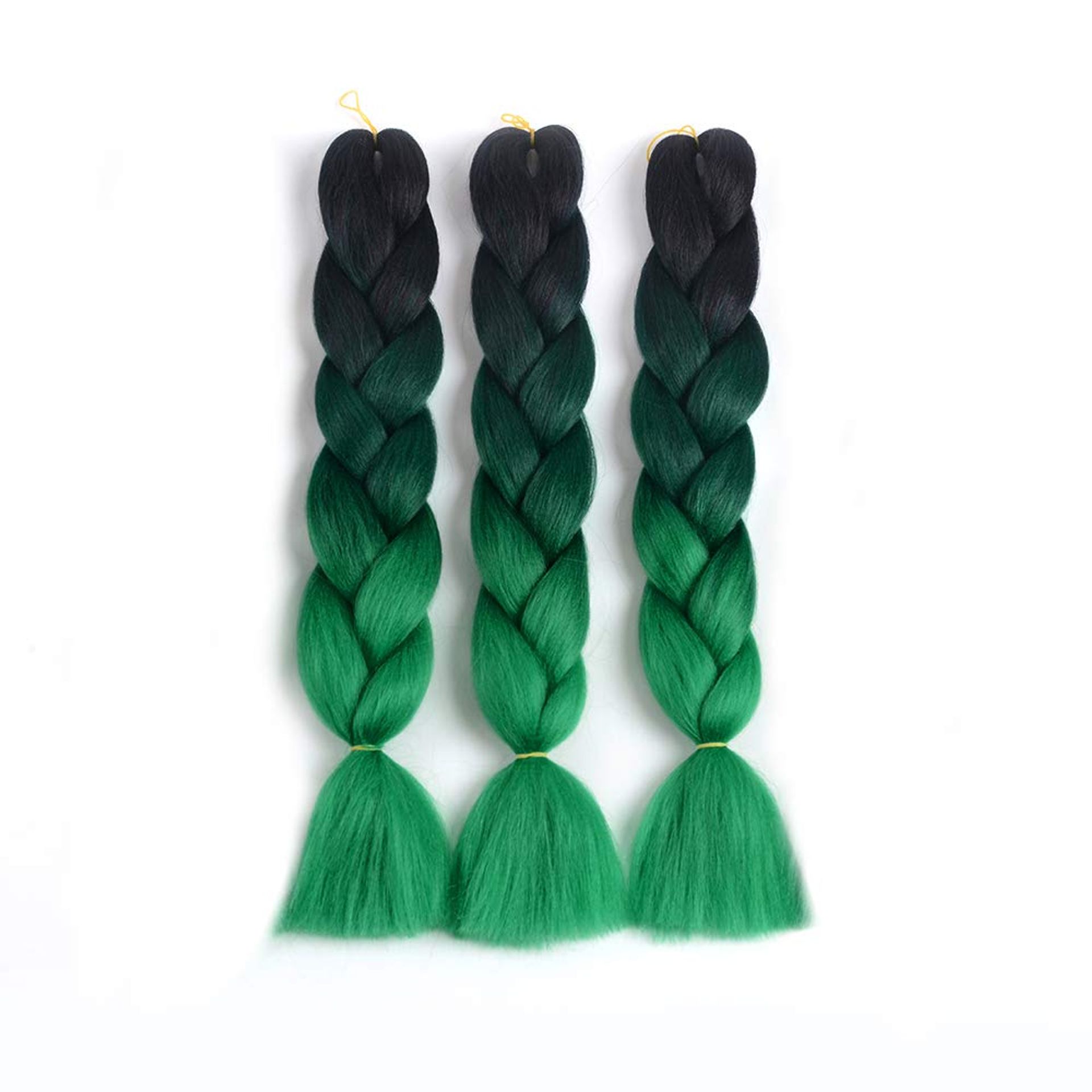 ShowJarlly 5 Packs Ombre Jumbo Braid Hair, Black/Light Green  display picture 2