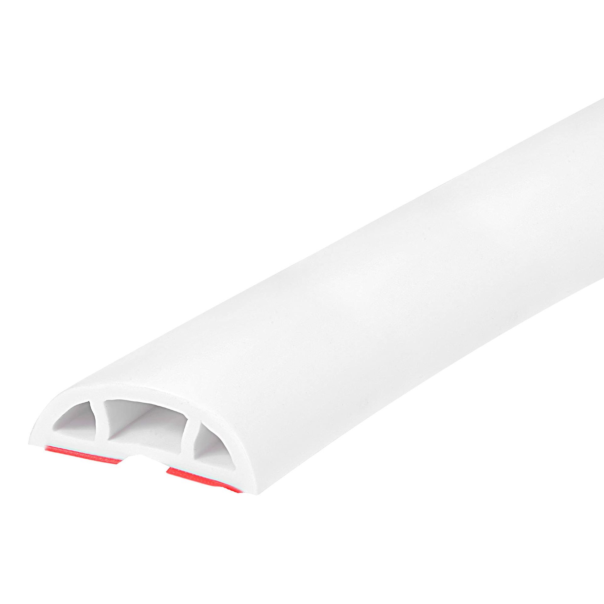 White Floor Cable Protector 3.3ft - Cord Management for Home & Office