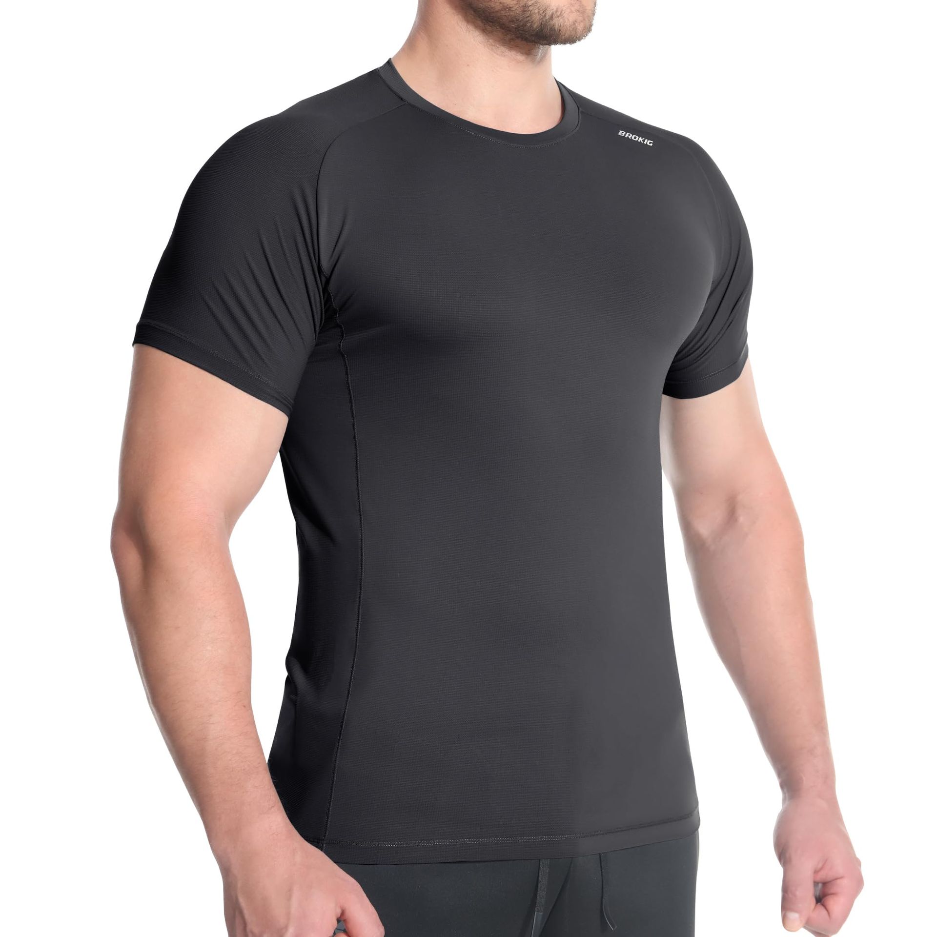 Men's Muscle Fit Gym T-Shirt, Quick Dry Activewear Top for Running, Football & Training - Breathable Short Sleeve Sport Tee