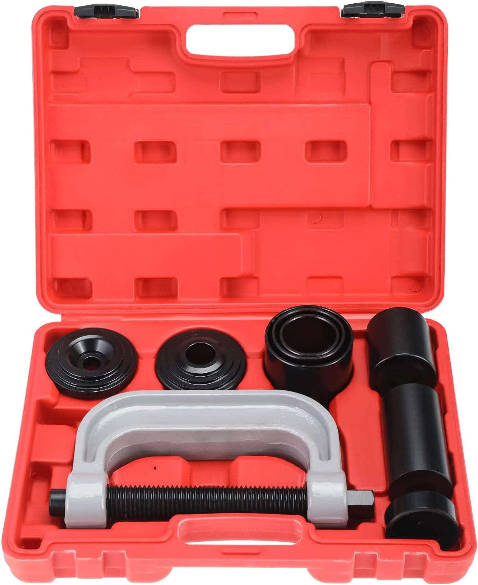 Ball Joint Press & U Joint Removal Tool Kit 10 Piece Heavy Duty Set with 4x4 Adapters - Red FT0032R