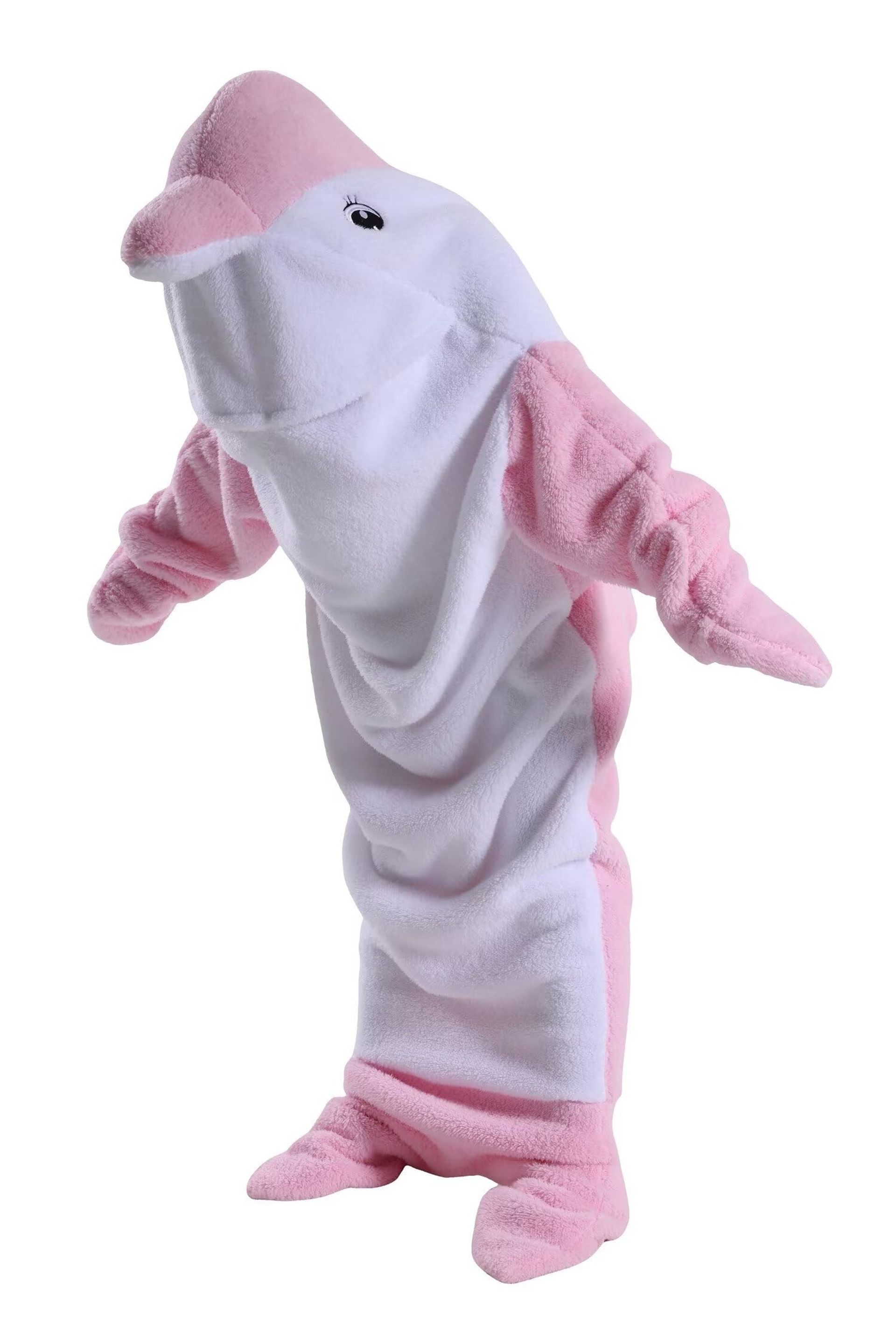 Dolphin One-Piece Pajamas Wearable Blanket Animal Cosplay Costume Unisex Loungewear - Pink Dolphin L