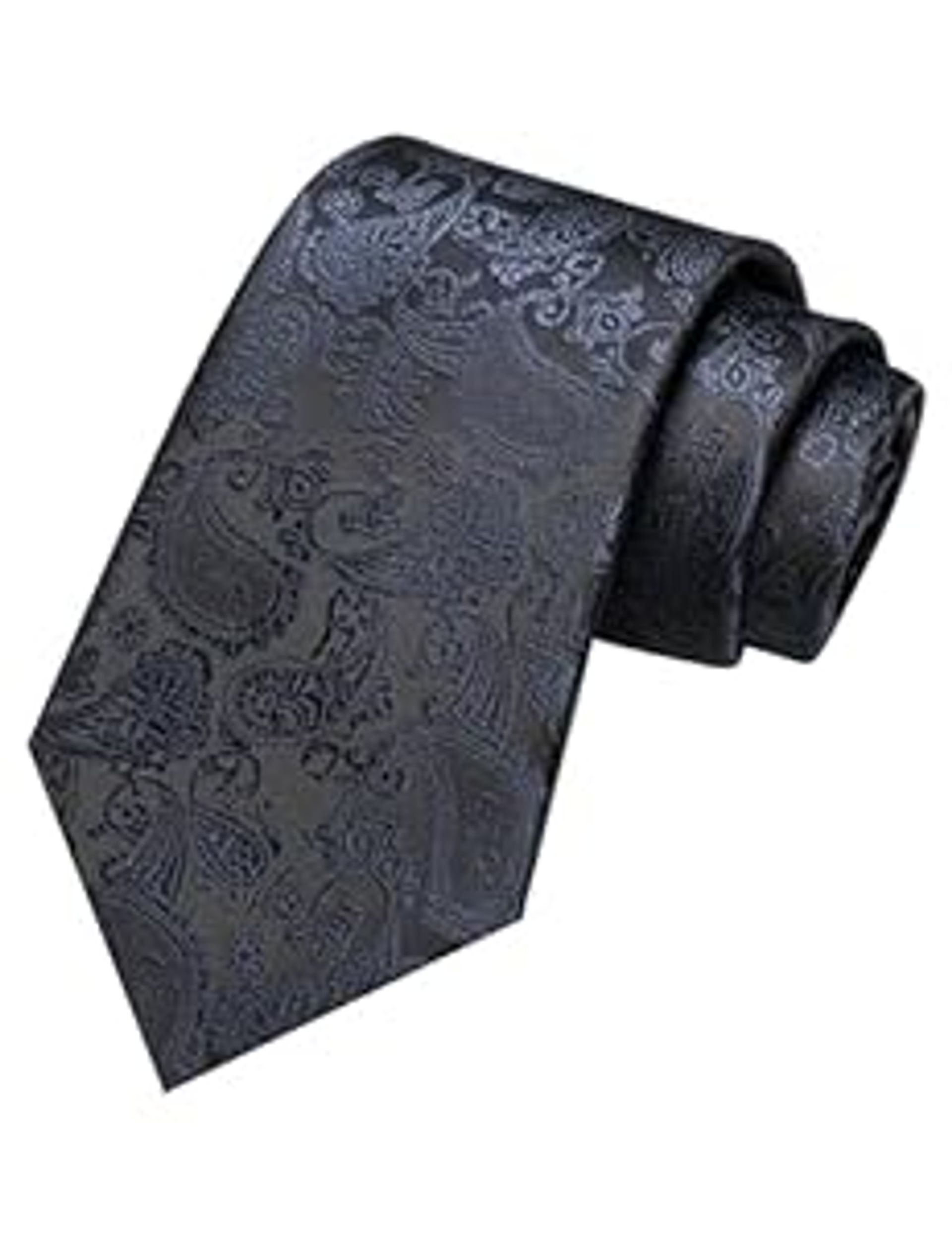 RBOCOTT 3.15" Navy Blue Paisley Tie - Elegant Business & Wedding Necktie for Men