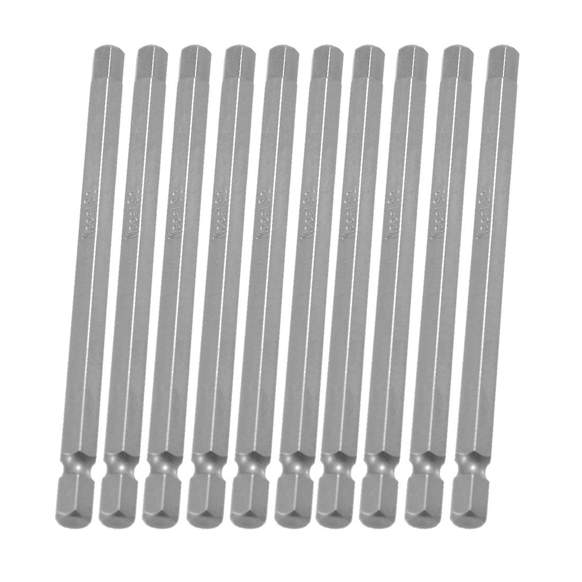 10 Pcs 1/4" x 100mm x 6mm Magnetic Hex Screwdriver Bits - Ideal for Power Tools