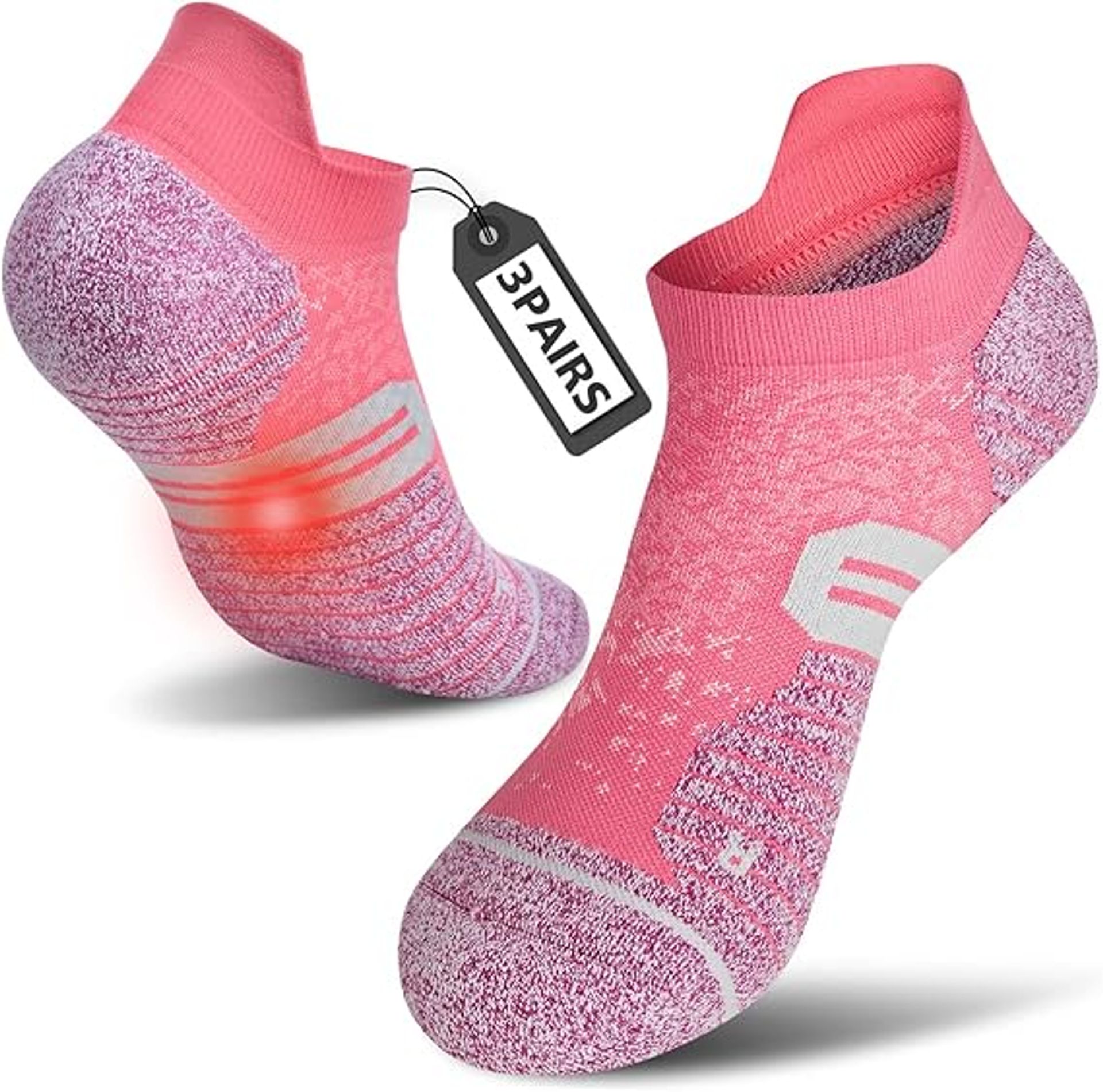 3/6 Pairs Compression Neuropathy Socks for Pain Relief in Red - Moisture Wicking & Supportive L