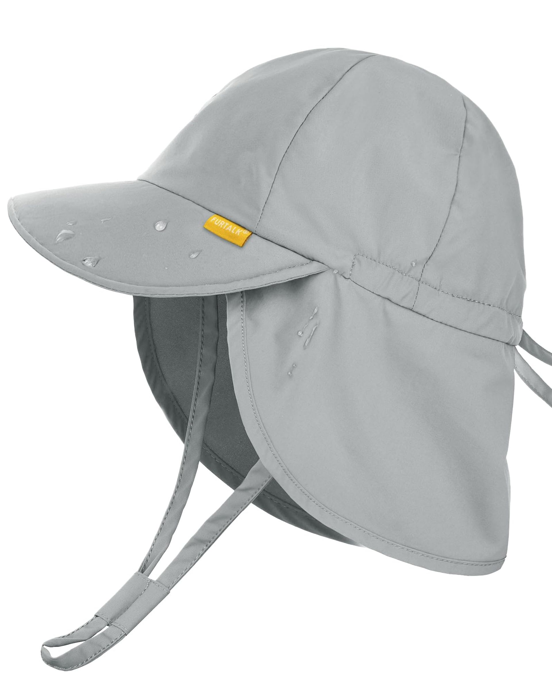 Toddler Sun Hat UPF 50+ Quick-Dry with Neck Flap, Grey for 6-24 Months