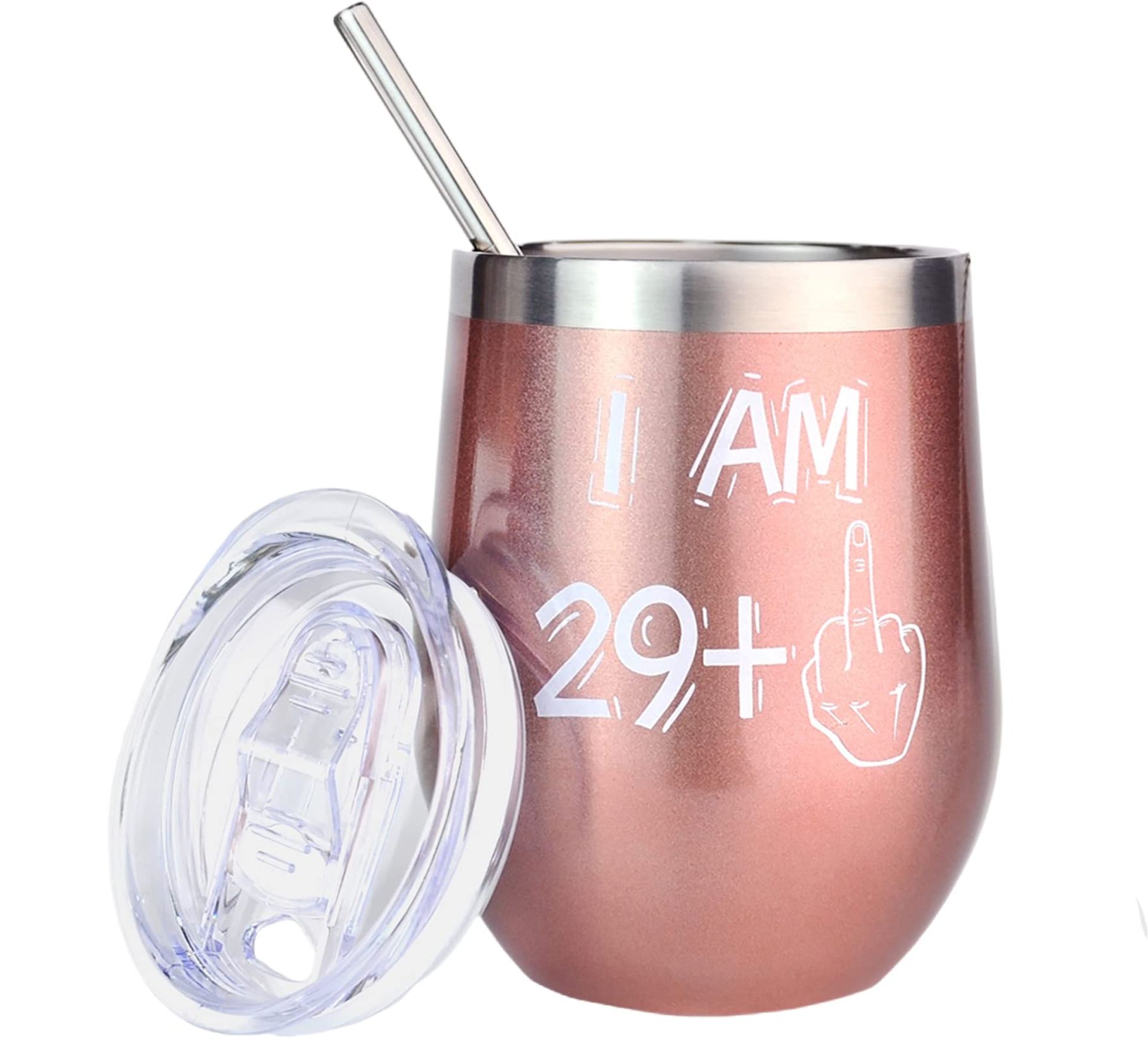 Stainless Steel Insulated Wine Tumbler Gift Cup with Fun Birthday Design – Ideal for 30th or Milestone Celebrations