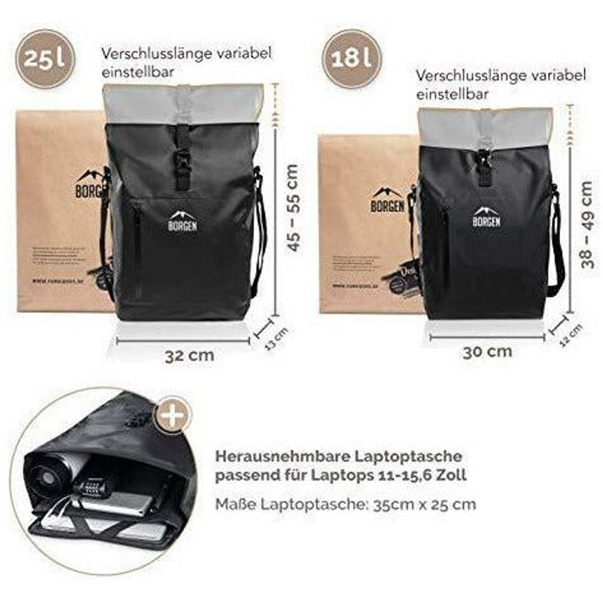 Borgen Bicycle Bag For Pannier Rack, 3-In-1 Bicycle Backpack, Pannier Rac