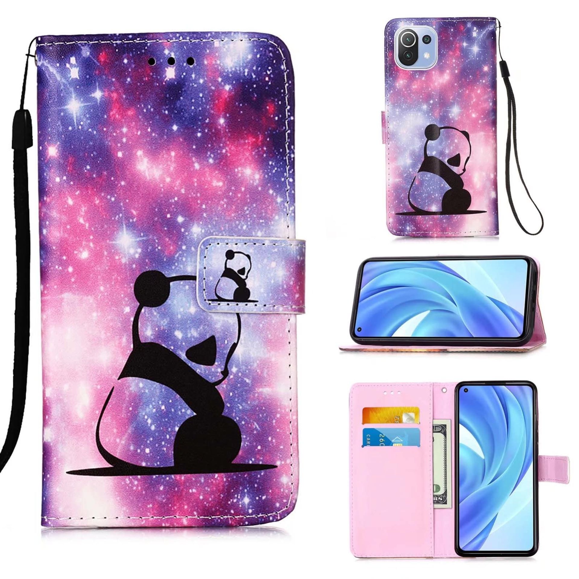 Flip Wallet Case for Huawei Honor 9X / 9X Pro with Card Slot & Screen Protector - Galaxy Panda Design