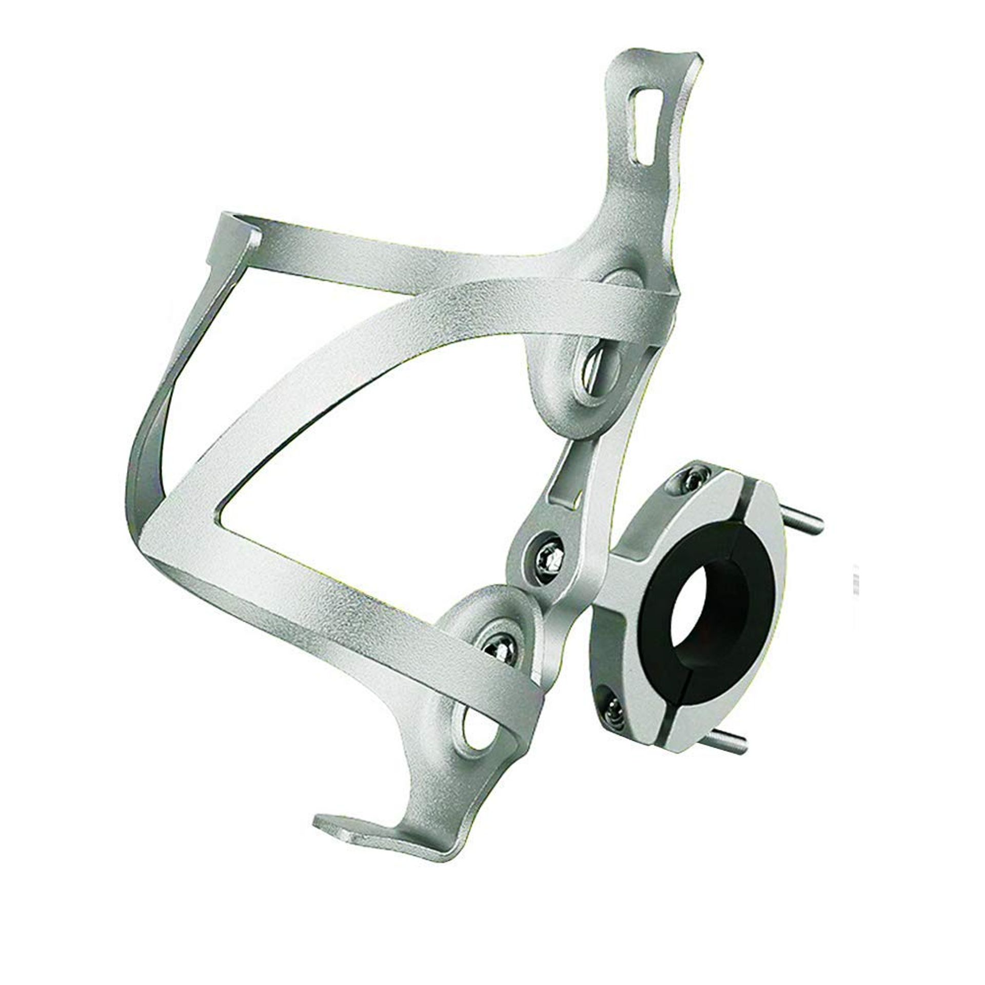 Bike Water Bottle Cage Lightweight Durable Aluminium Alloy Adjustable Mount for Road and Mountain Bikes - Silver