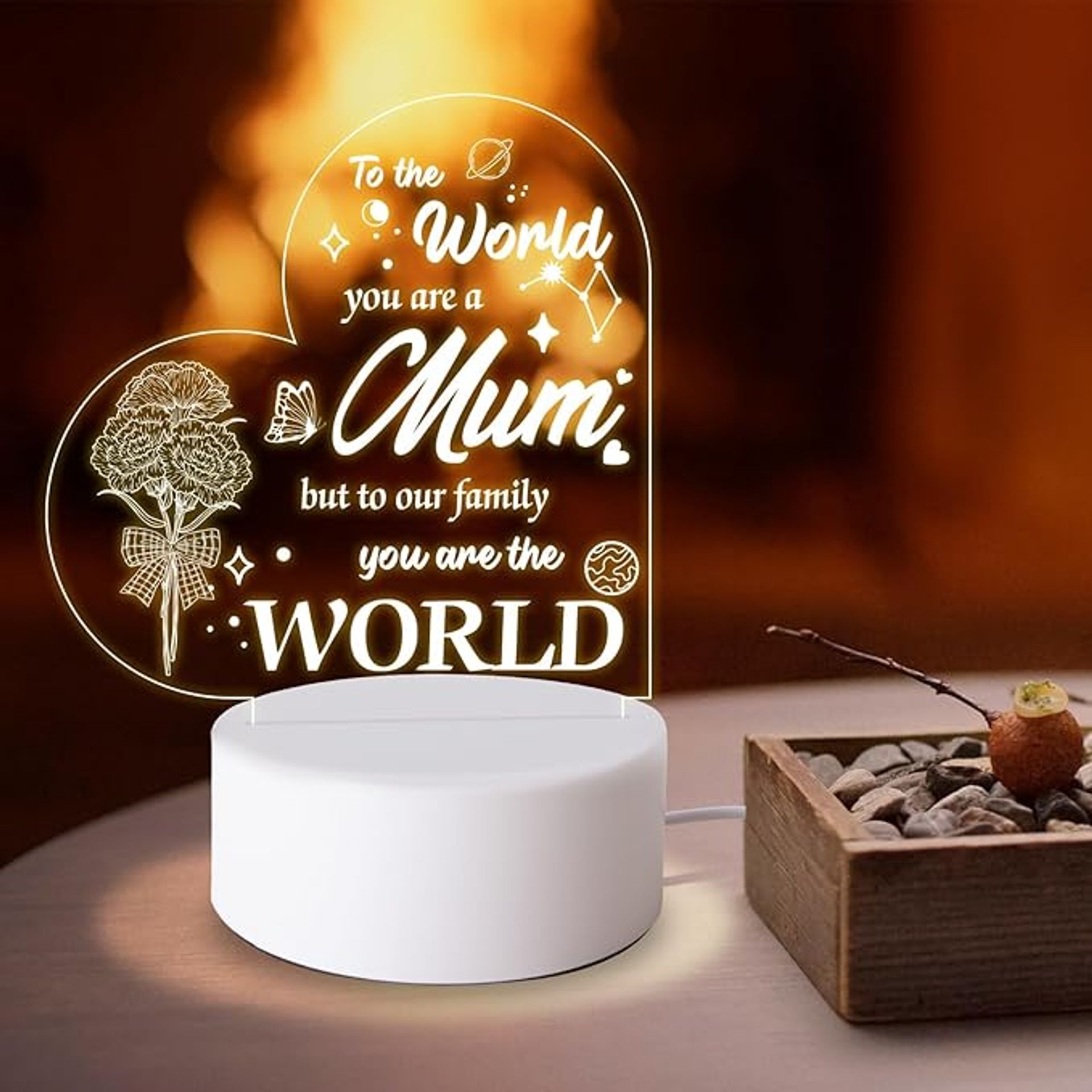 Acrylic LED Night Light - Perfect Mum Gift for Mother's Day, Birthday & Christmas