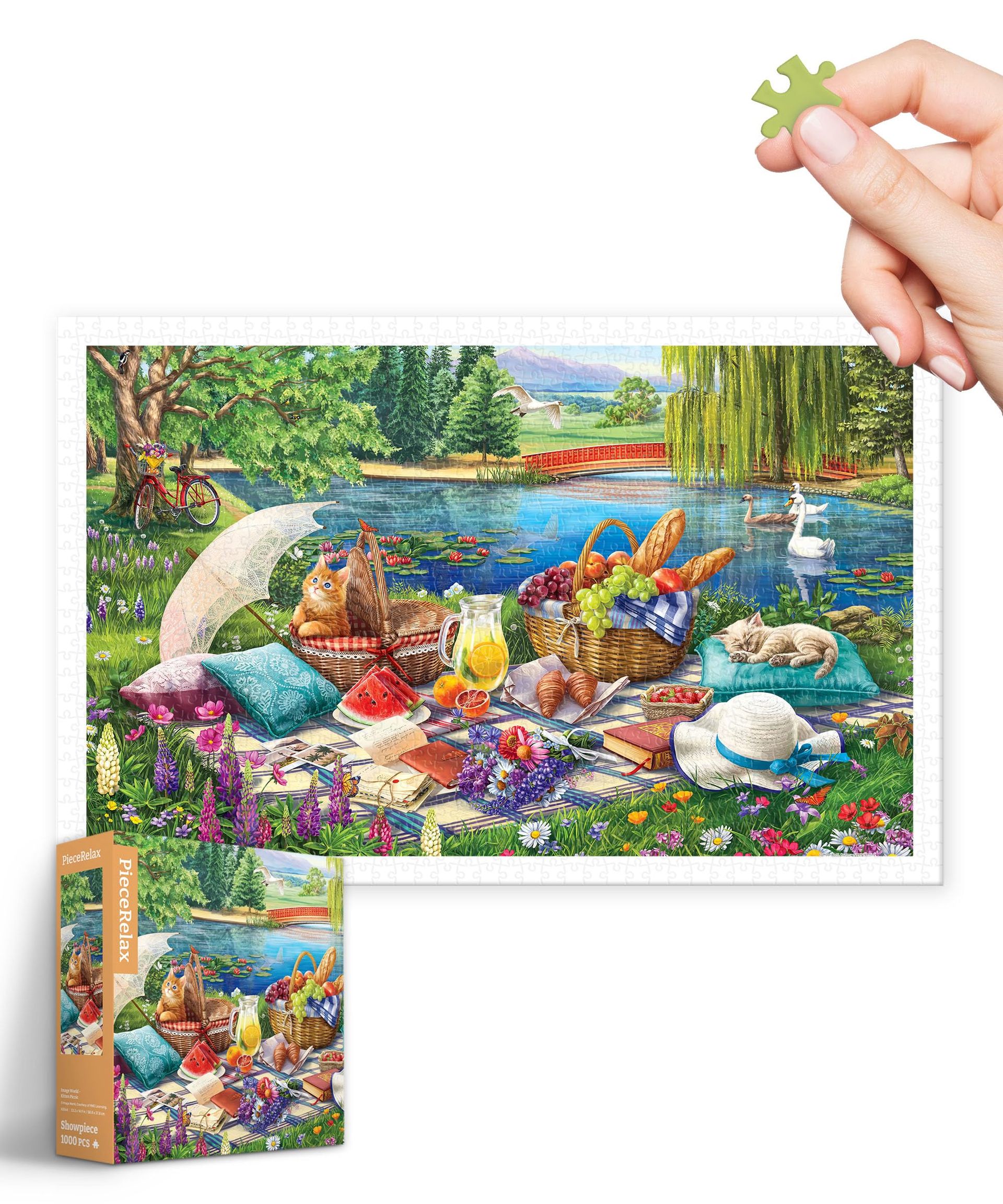 Plastic Jigsaw Puzzle for Adults 1000 Pieces Image World Terrace Near the Mountain Lake - Image World Terrace Near the Mountain Lake H3610