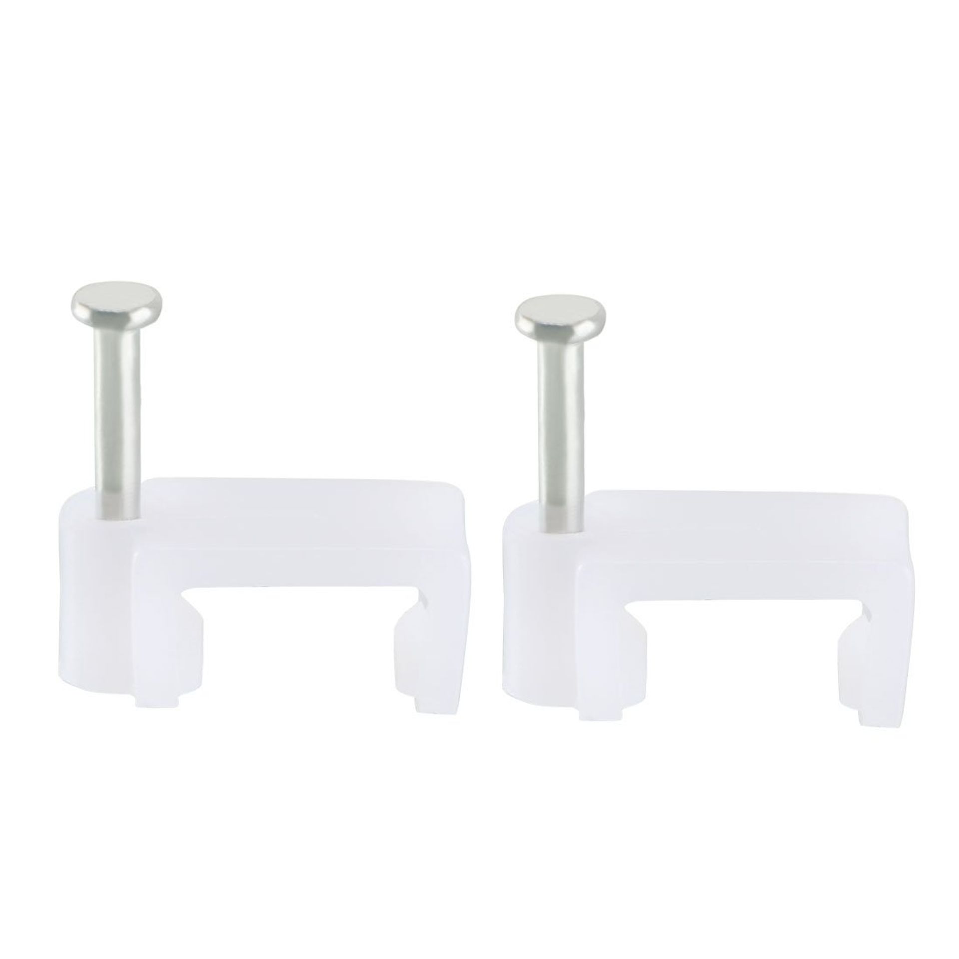 sourcing map Flat Cable Clip Nail Coaxial Tacks Wire Clips 12mm White 200pcs