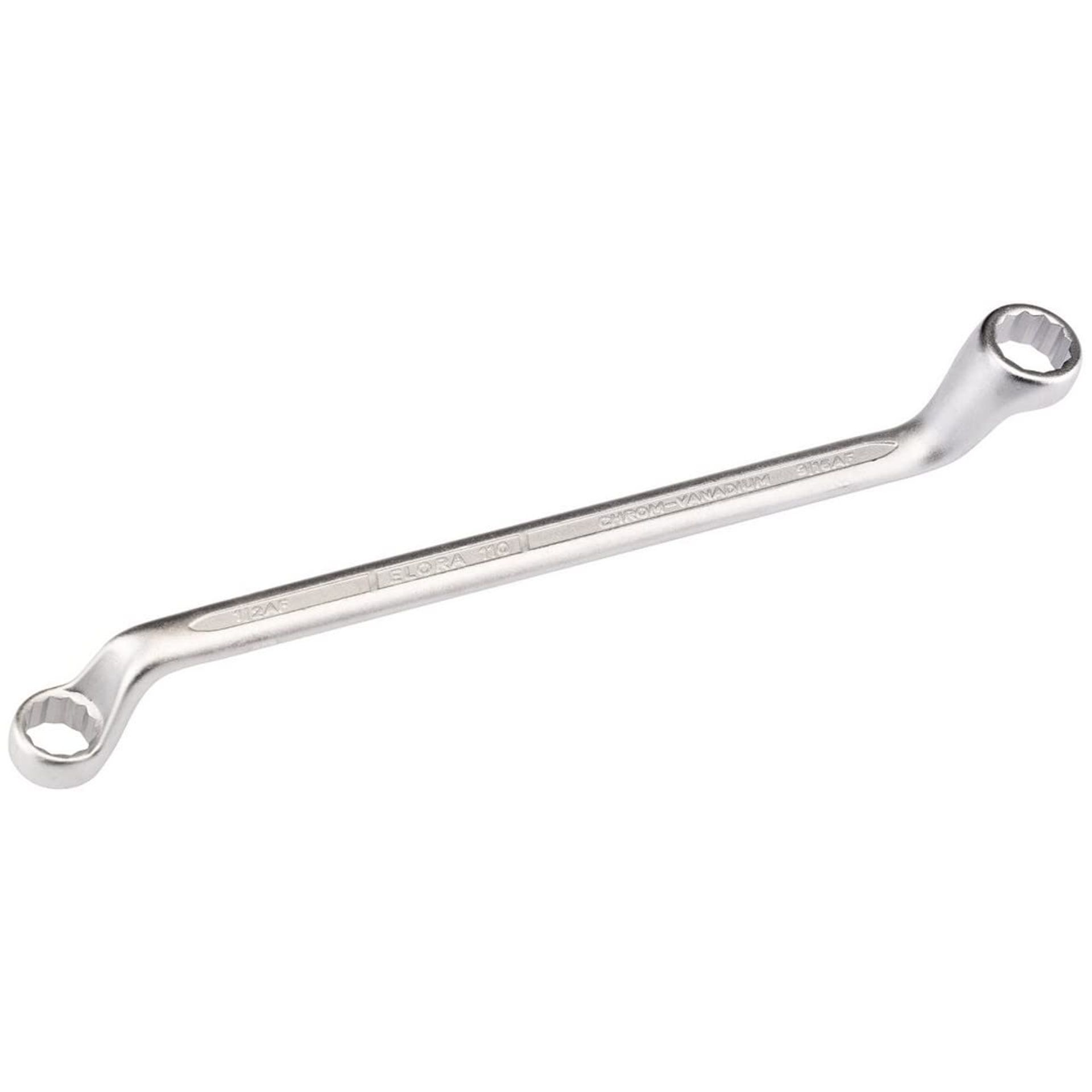 Deep Crank Imperial Ring Spanner Durable Chrome Finish Precision Tool - Blue 1/2 x 9/16"