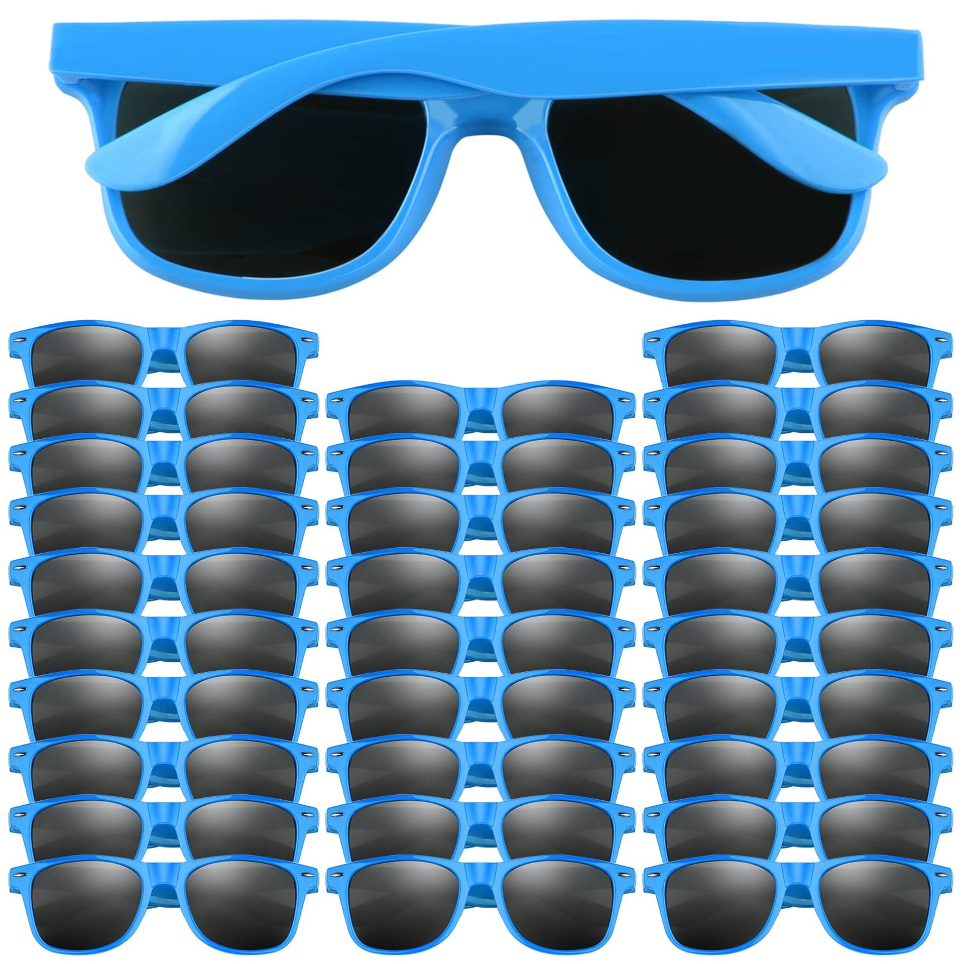 30 Pack Kids Party Sunglasses Bulk - Blue Shades for Birthday, Beach & Pool Party Favours