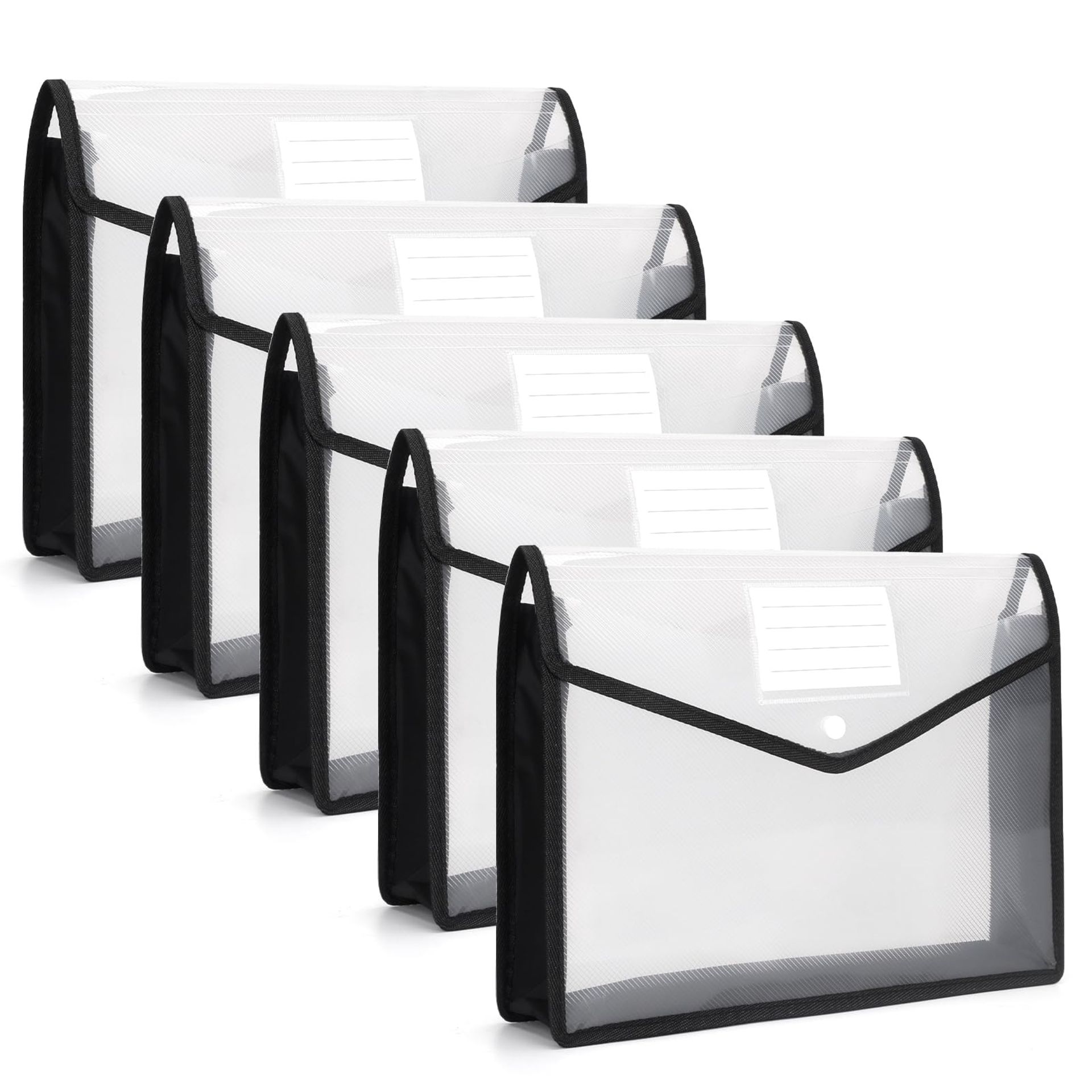 Expandable A5 File Folders - 5 Pack, Durable Waterproof PP Material, Spacious 300+ Sheet Capacity