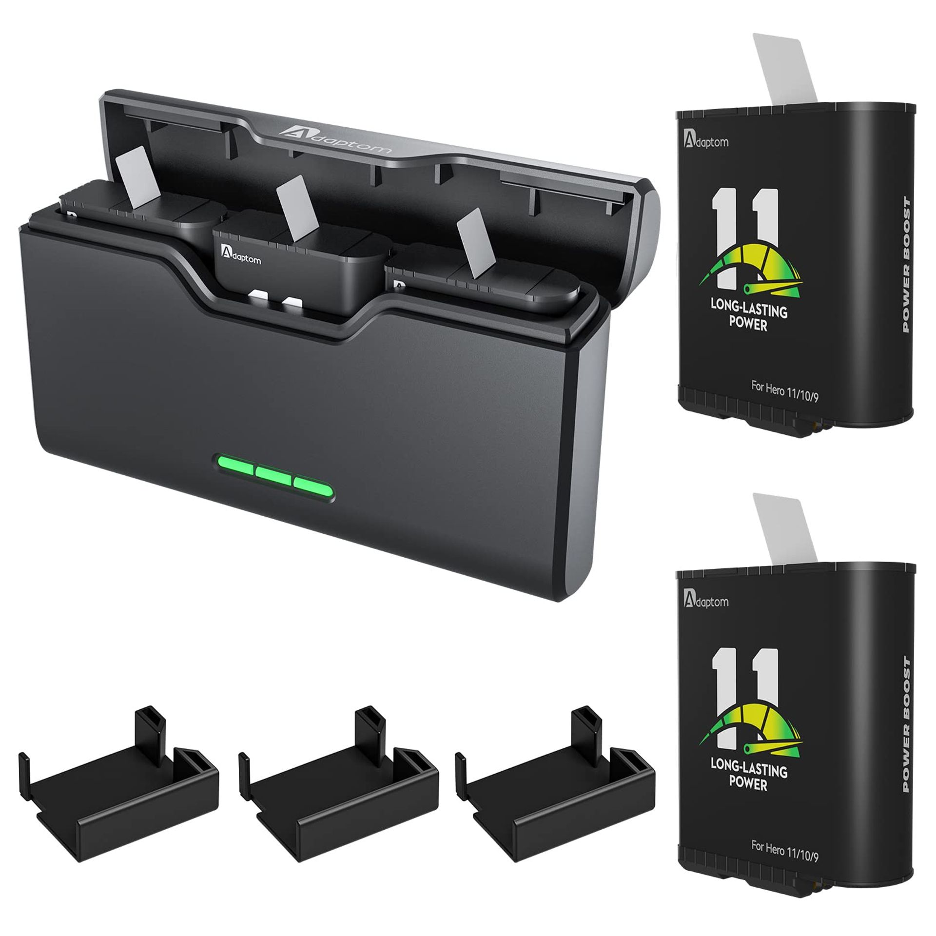 Adaptom Enduro Battery & Pocket Charger Kit for GoPro Hero 11/10/9/8/7/6/5, Fast Charging, Long Battery Life