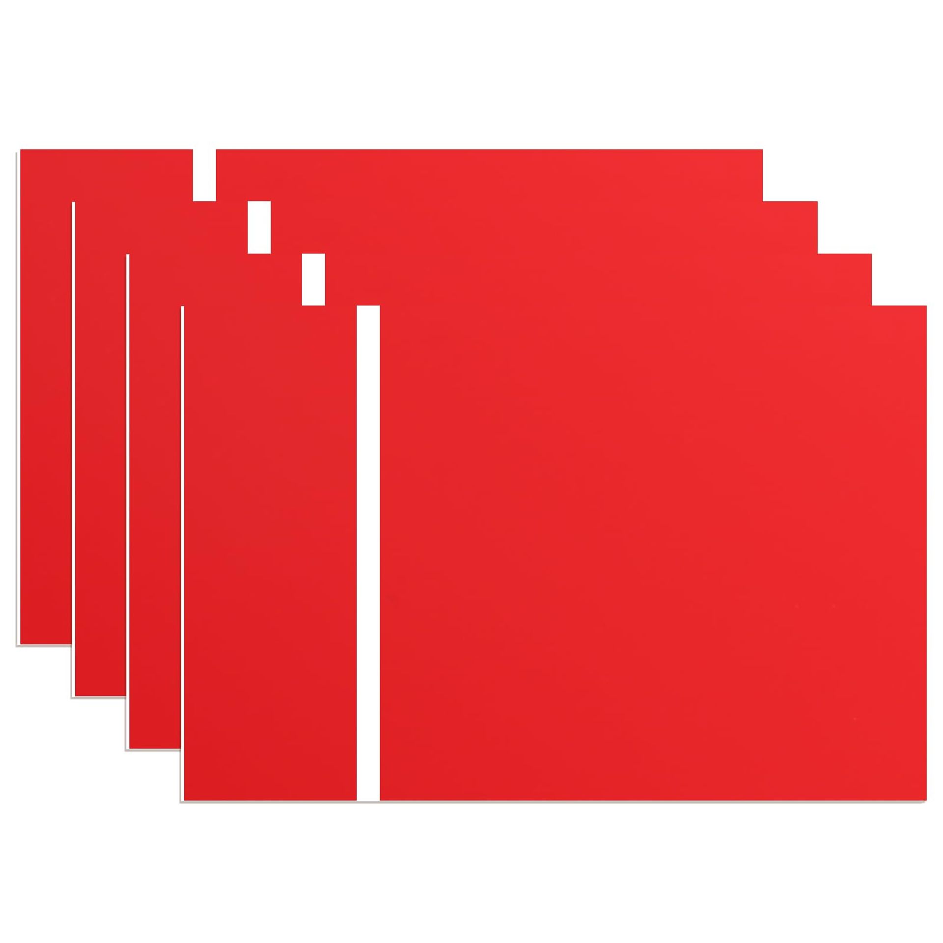 Customisable Red Acrylic Signs 20x30 cm, Pack of 4 for Home or Office - Laser Engraved