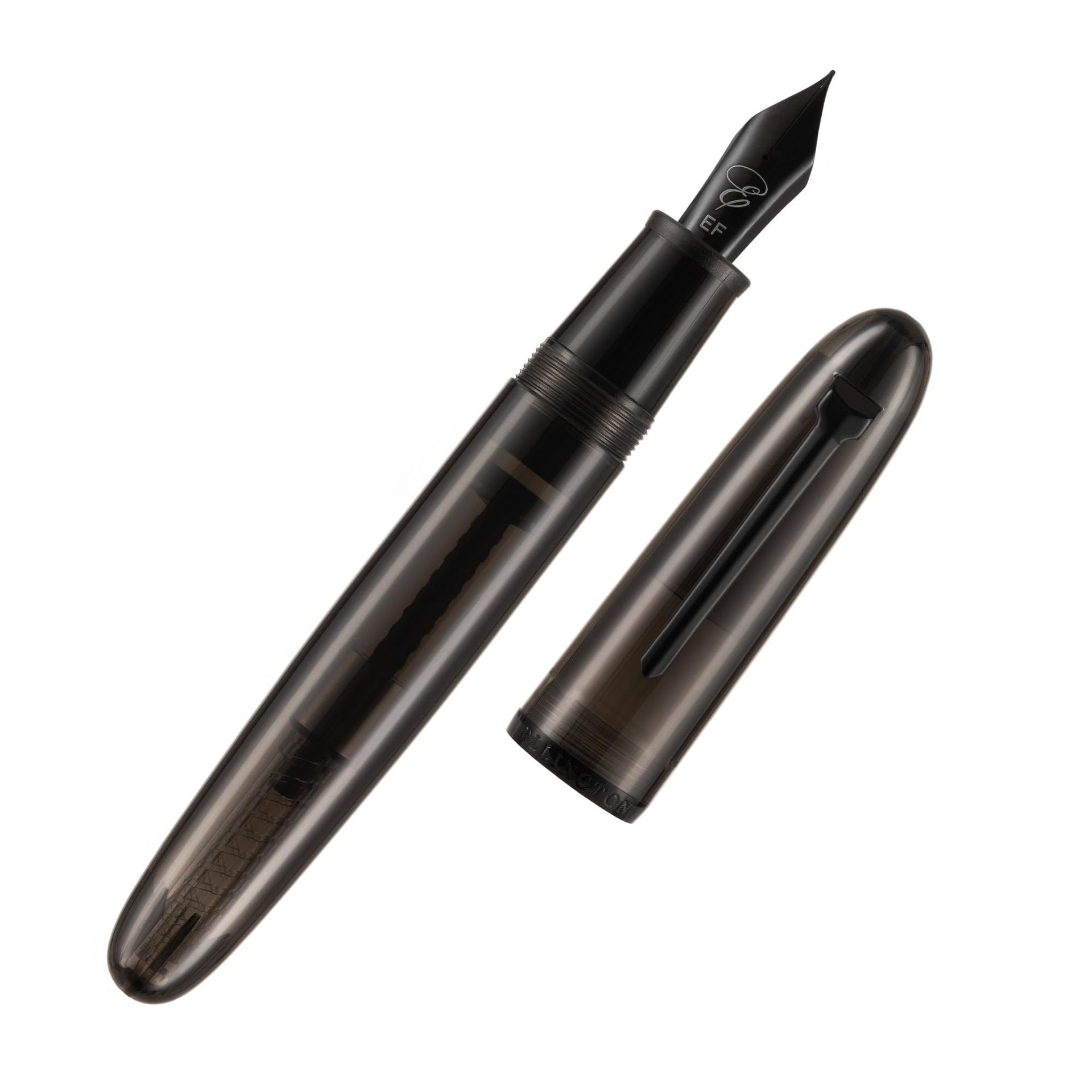 Transparent Fountain Pen Set with Ink Converter and Gift Box Premium Writing Instrument - Midnight Clarity EF