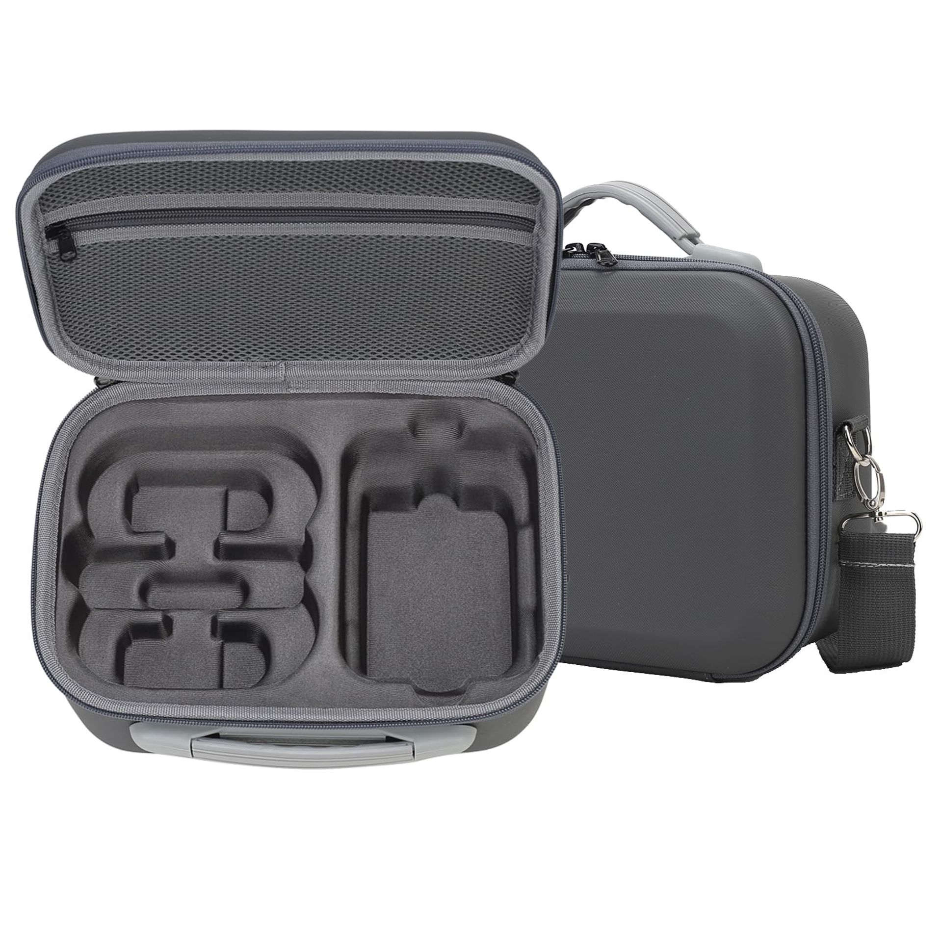 Portable Grey Carrying Case for DJI Neo - Protective PU Storage Bag with YKK Zipper for Drone & Accessories