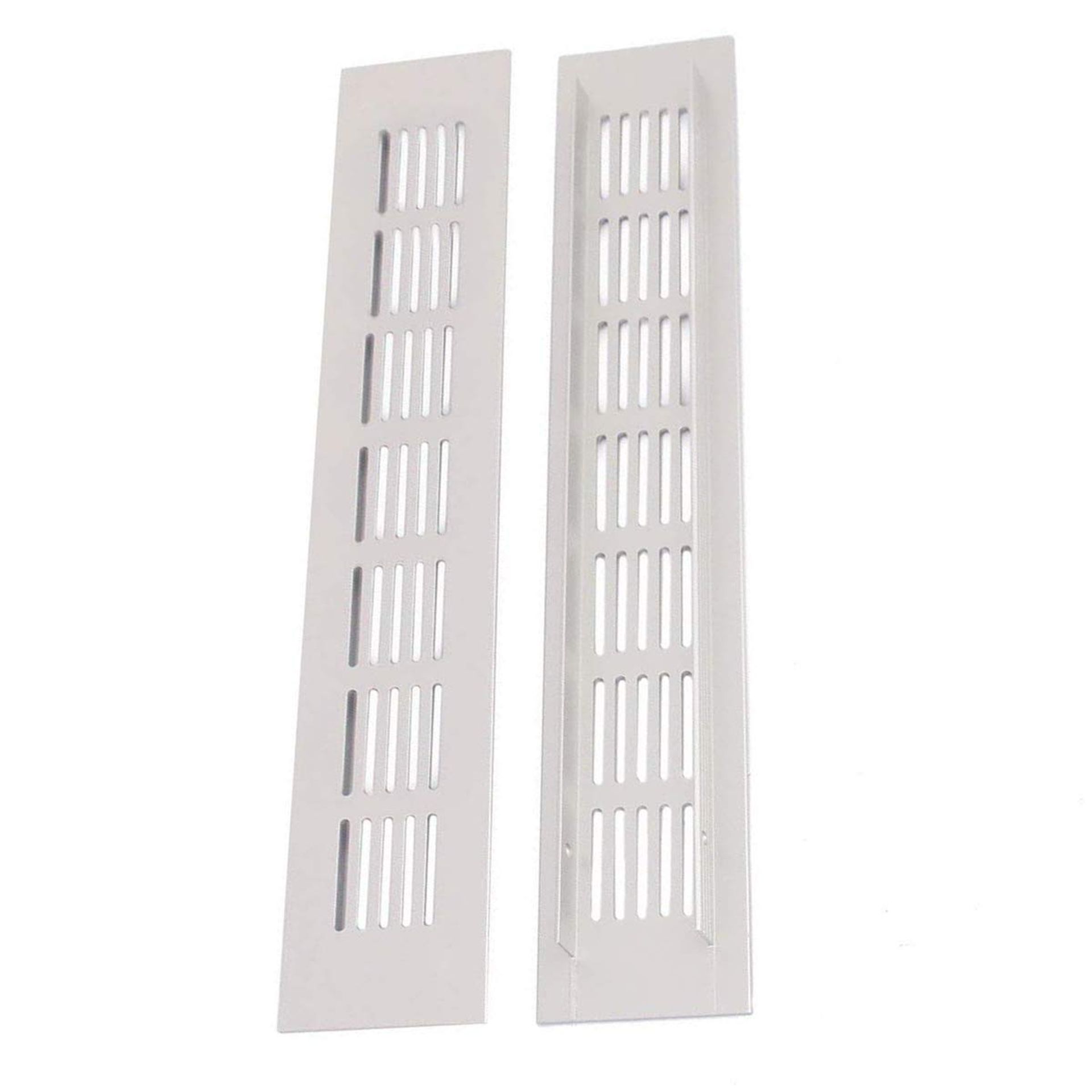 Saim Metal Air Vent Grille for Wardrobe Shoes Cabinet Sink Kitchen Stove Cabinet Showcase Computer Cabinet Bathroom Door Aluminum Alloy Small Rectangle Ventilation 50mmx300mm 6Pcs