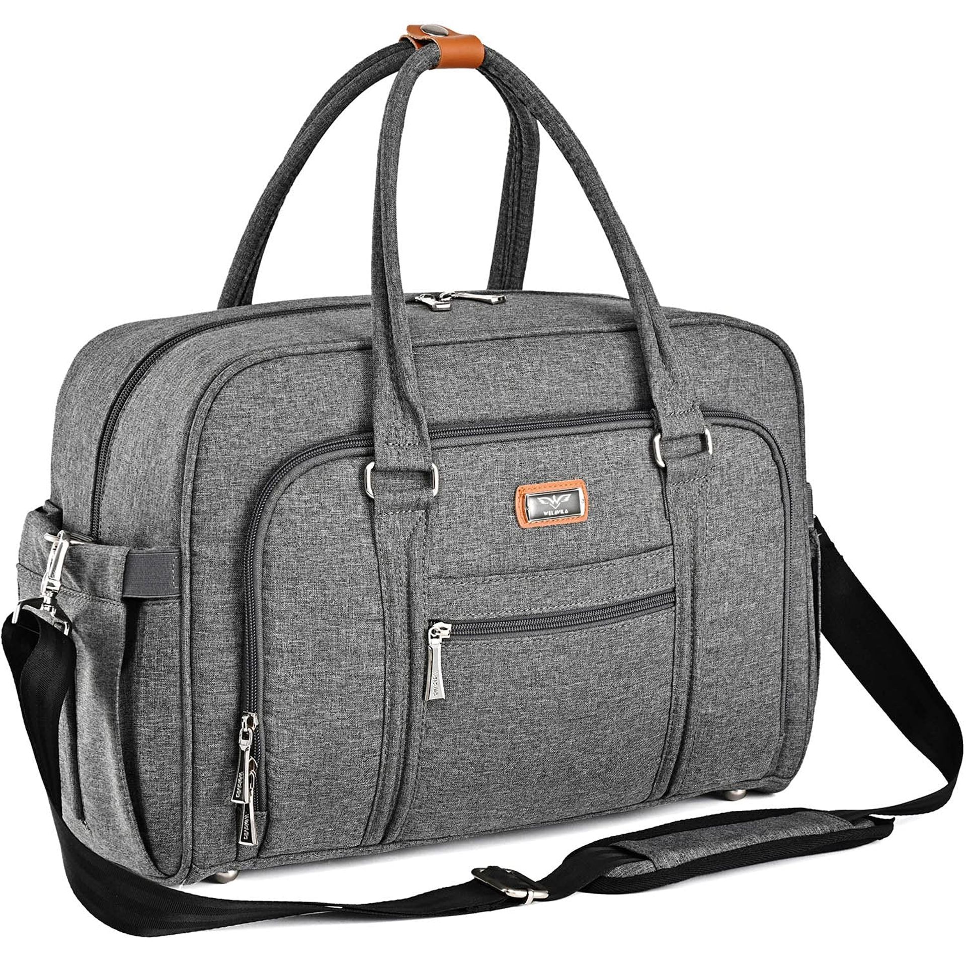 Baby Changing Bag with Changing Pad & Insulated Pockets - Stylish Dark Grey Nappy Tote for Mum & Dad