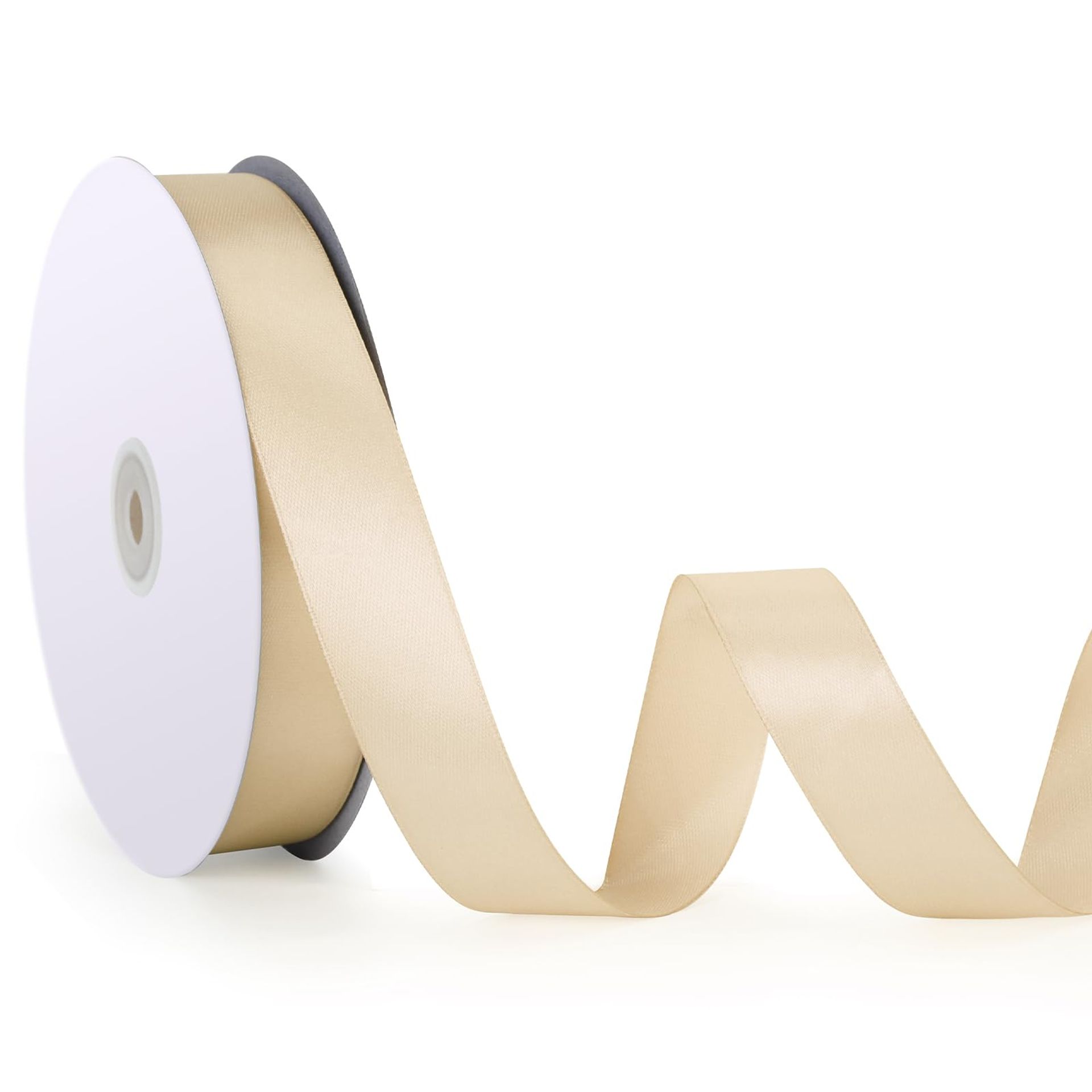Gold Ribbon for Crafting, 25mm x 92 Metres(100 Yards)/Roll, Solid Fabric Satin Ribbon for Gift Wrapping, Balloons, Crafts, Cake, Hair Bows Making, Coloured Ribbons for Wedding Party Decoration
