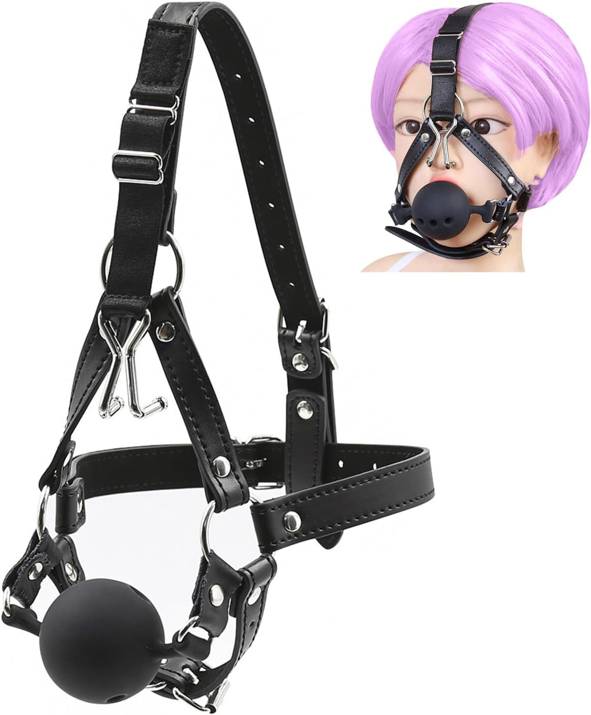 Leather Mouth Gag & Bondage Restraint Set for Couples - Perfect for Beginners
