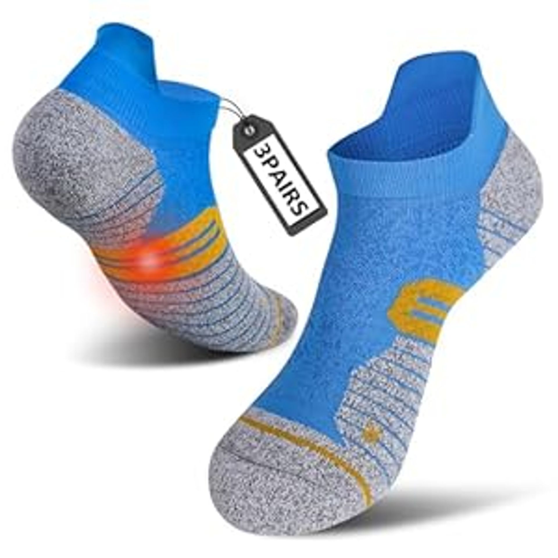 3/6 Pairs Blue Compression Neuropathy Socks for Pain Relief & Moisture Wicking - Unisex, Size S, Regular Fit
