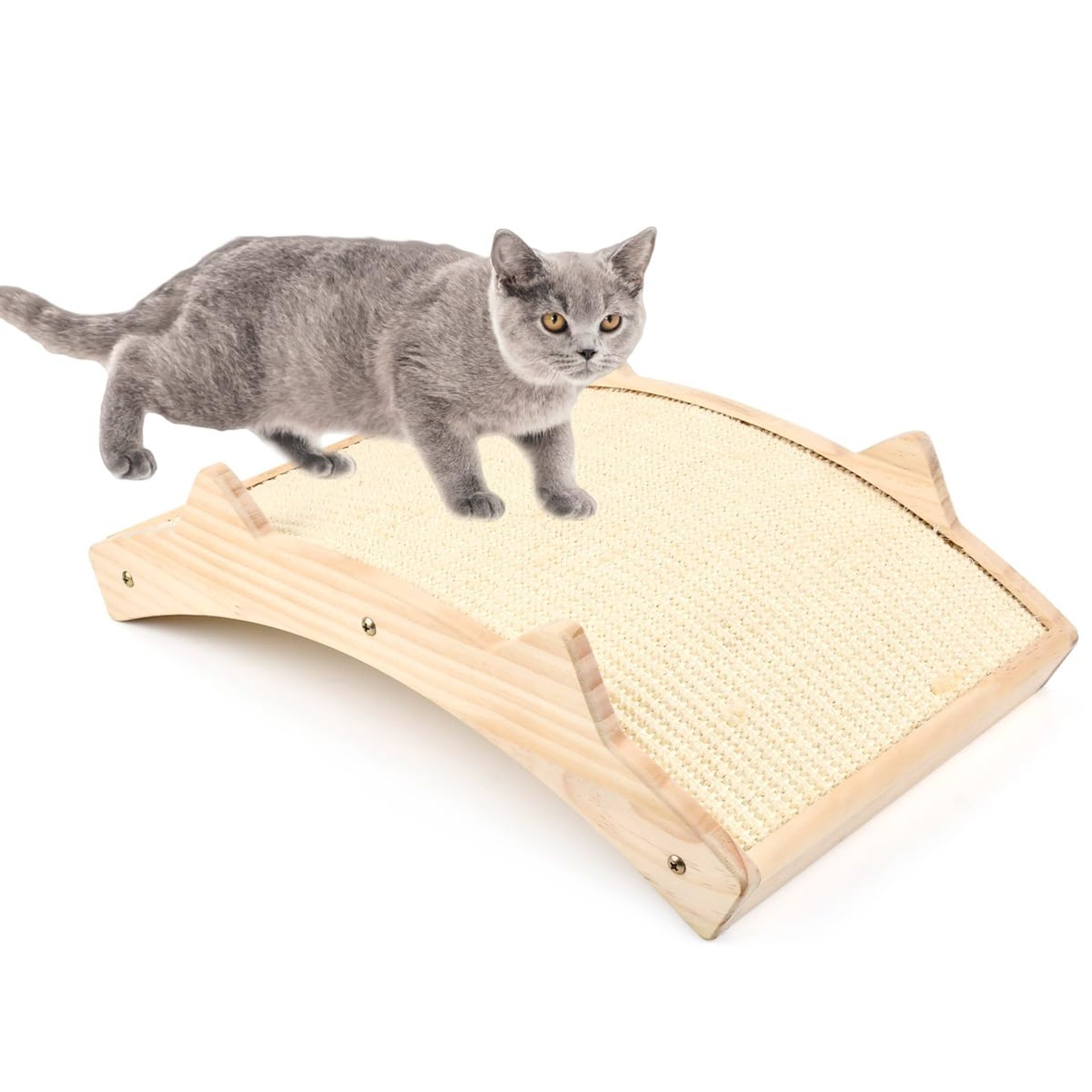 Cat Scratcher with Double-Sided Woven Sisal, Durable Reversible Pad, Protects Furniture, 42x27.5x12cm
