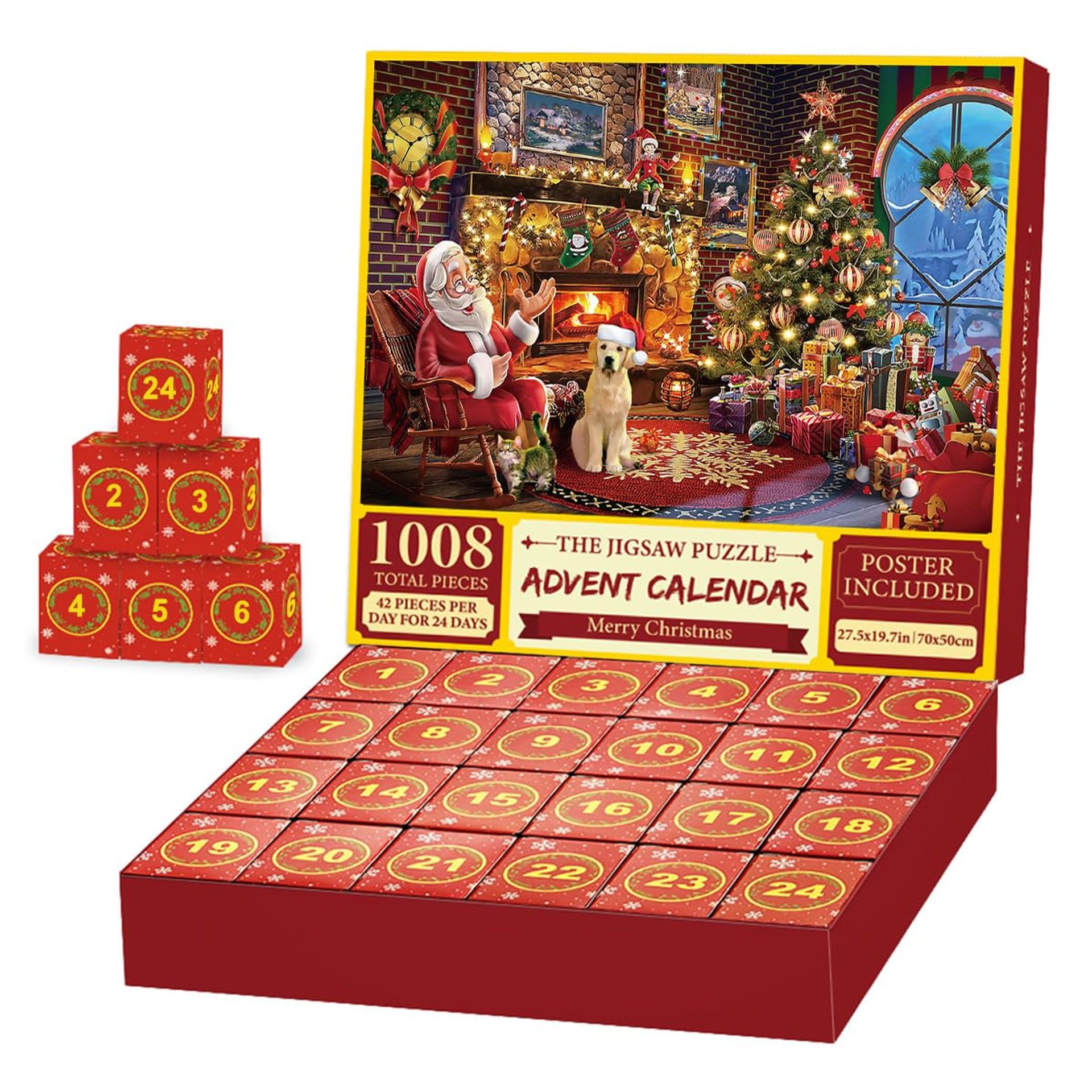 Advent Calendar 2024 Jigsaw Puzzle Set - 1008 Pieces for Adults & Kids, Christmas Gift Idea