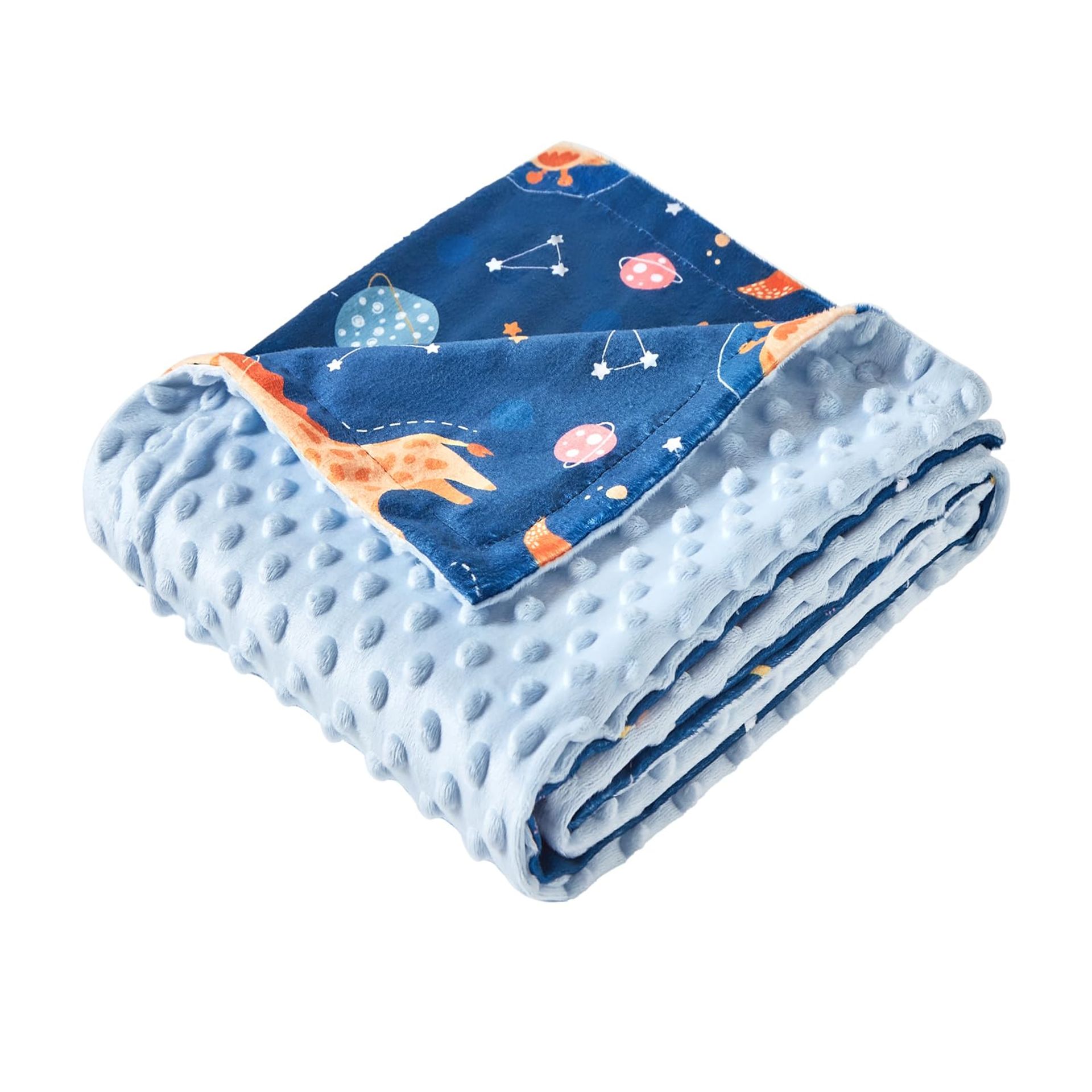 Ultra Soft iEvolve Baby Blanket - Double Layer, Sherpa Fleece, Starry Moon Design, Perfect for Nursery & Travel