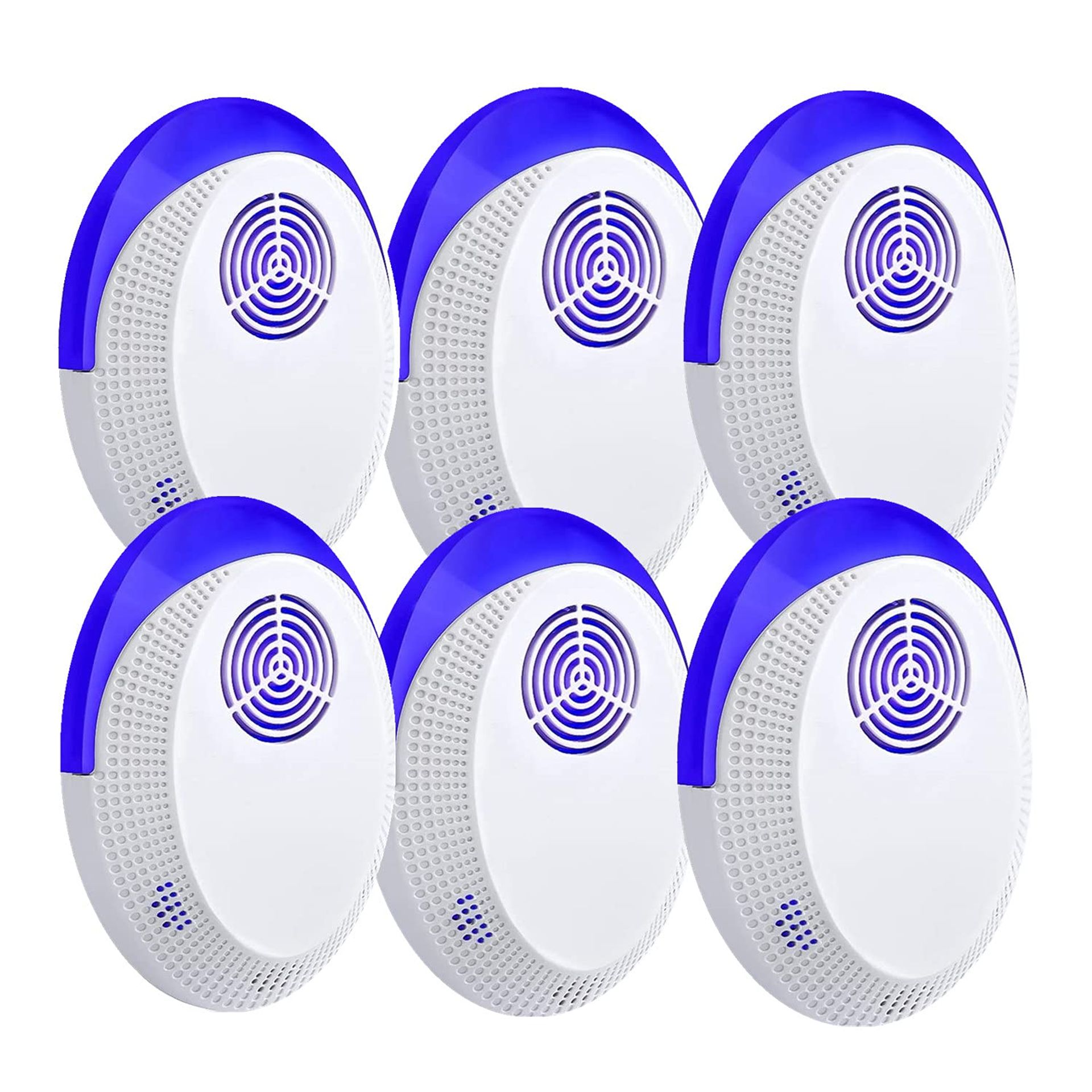Ultrasonic Pest Repeller Electronic Plug-In Pest Control for Mice, Rats, Insects and Spiders Indoor Use, Child and Pet Safe 6 Pack - White 1