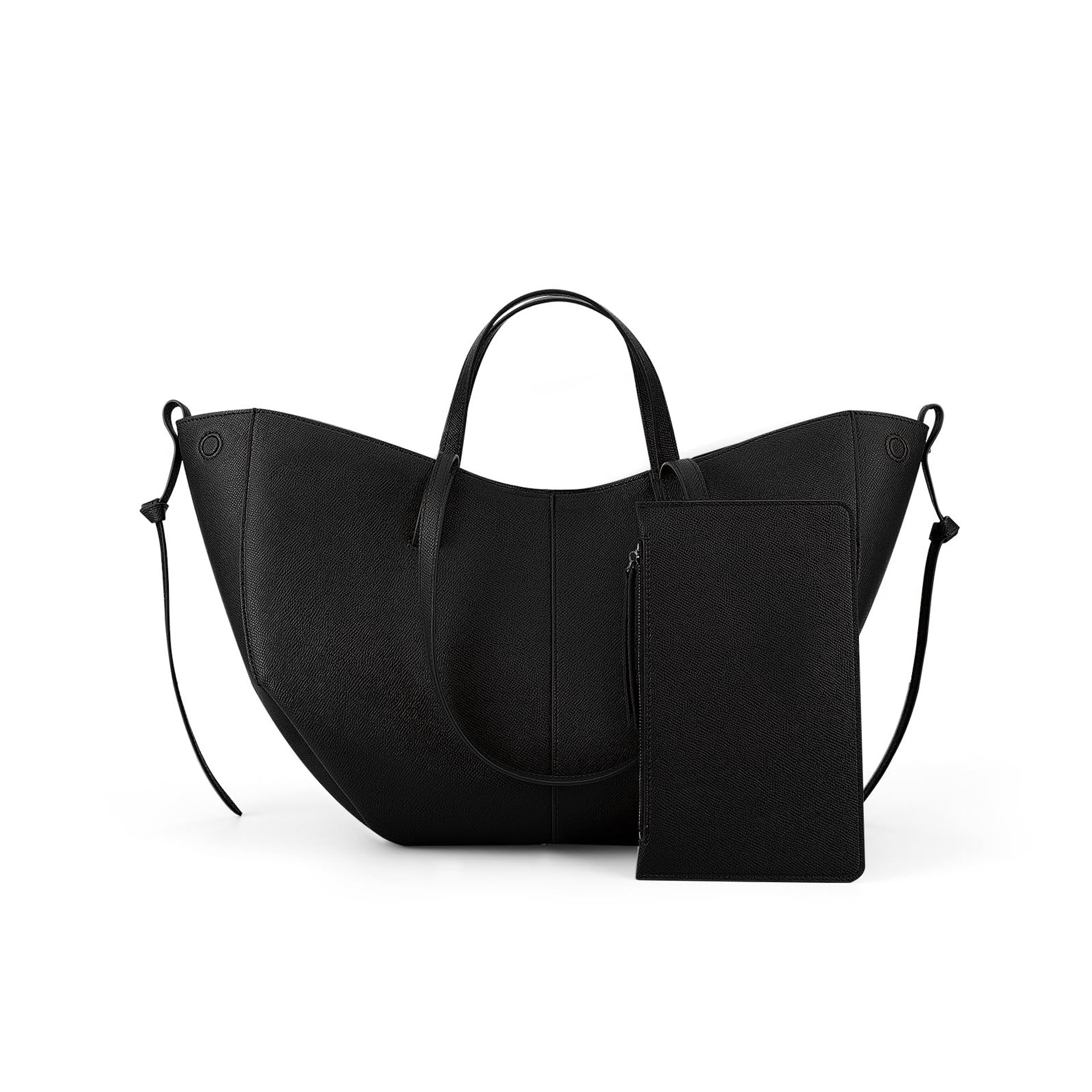 ACUYE Leather Tote Bag for Women Large Crescent Shoulder Purse Ladies Handbag Y2K Hobo Bag Work Tote with Magnetic Closure
