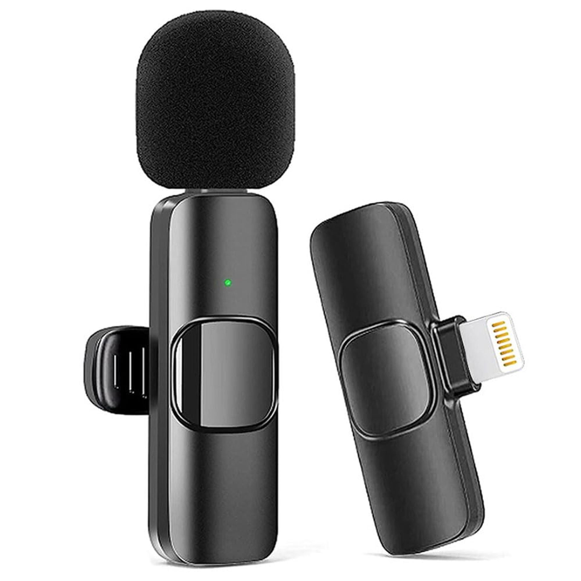 Wireless Lavalier Microphone for iPhone iPad Plug & Play Noise Cancelling Clip On Mic for Video Recording, Vlogging & Live Streaming - Black 1 Pcs