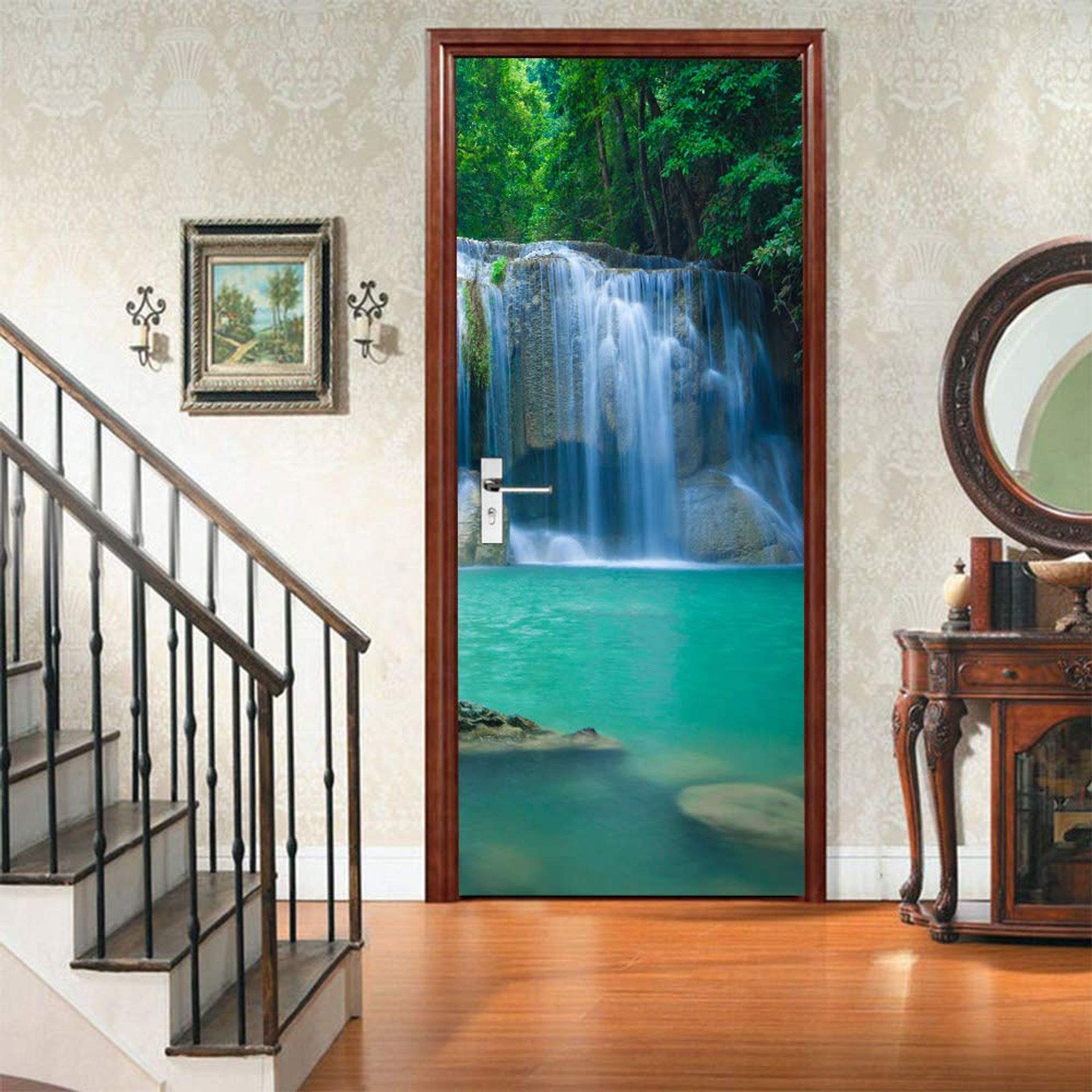 3D Door Wall Sticker HD Self-Adhesive Mural Waterproof PVC Décor - Mt*843 (30.31"x78.7") art-4