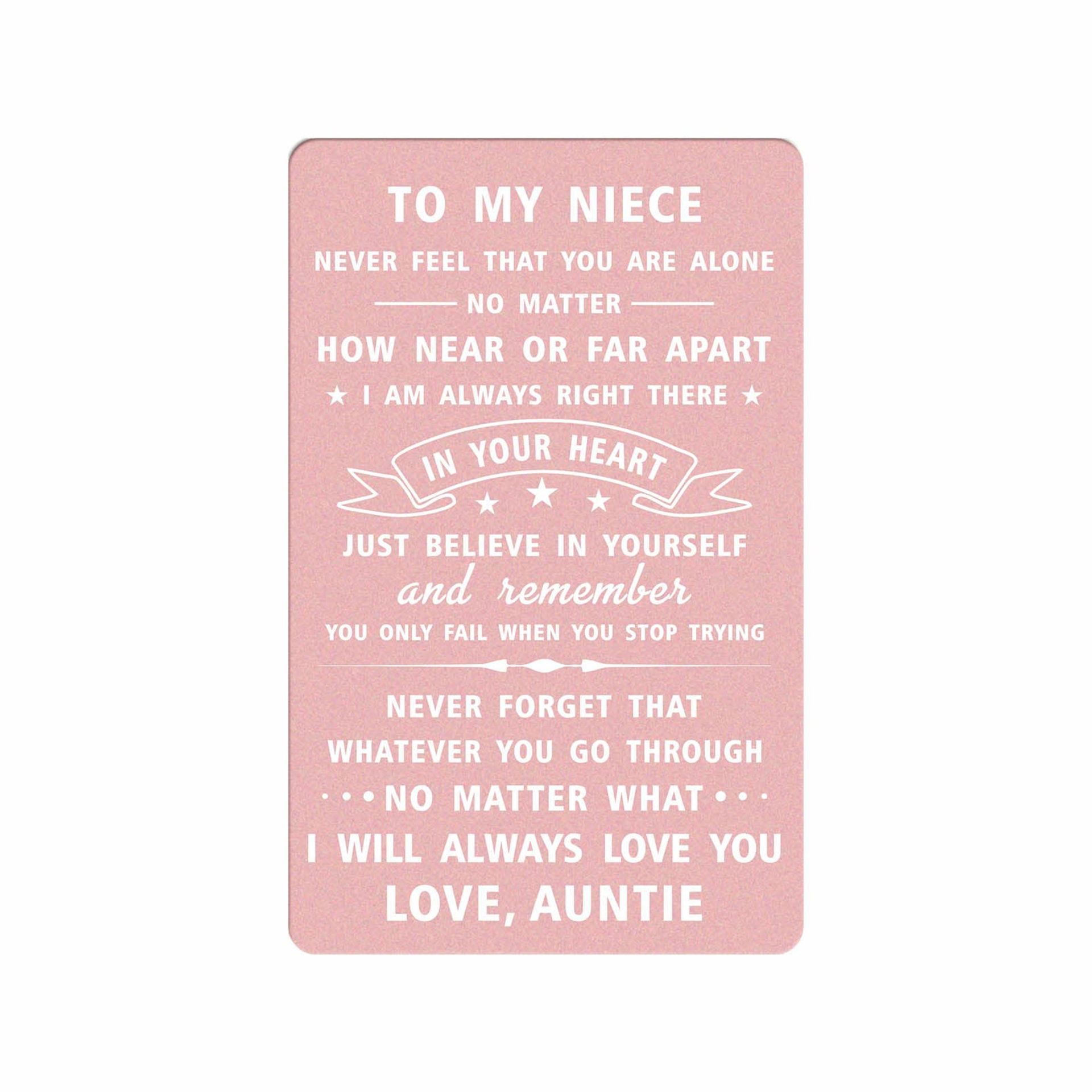 Personalised Wallet Card for Niece - Perfect Gift for Wedding, Graduation & Christmas